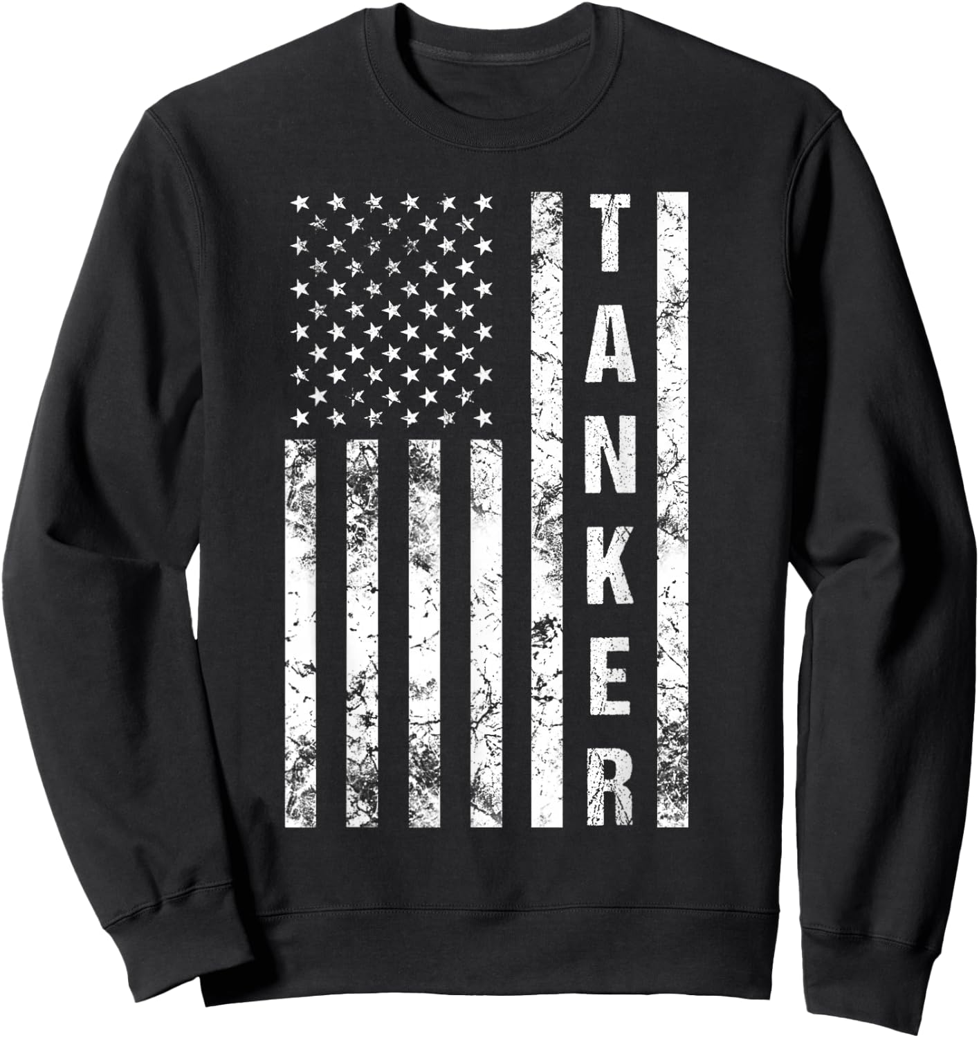 American Flag Army Tanker Sweatshirt - Sweatshirt | Black