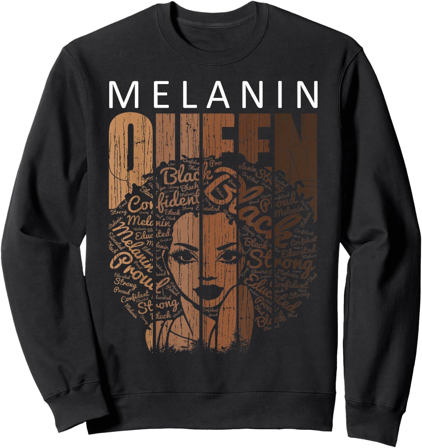 Juneteenth Shirts Women Melanin Queen African American Afro Sweatshirt - Sweatshirt | Black