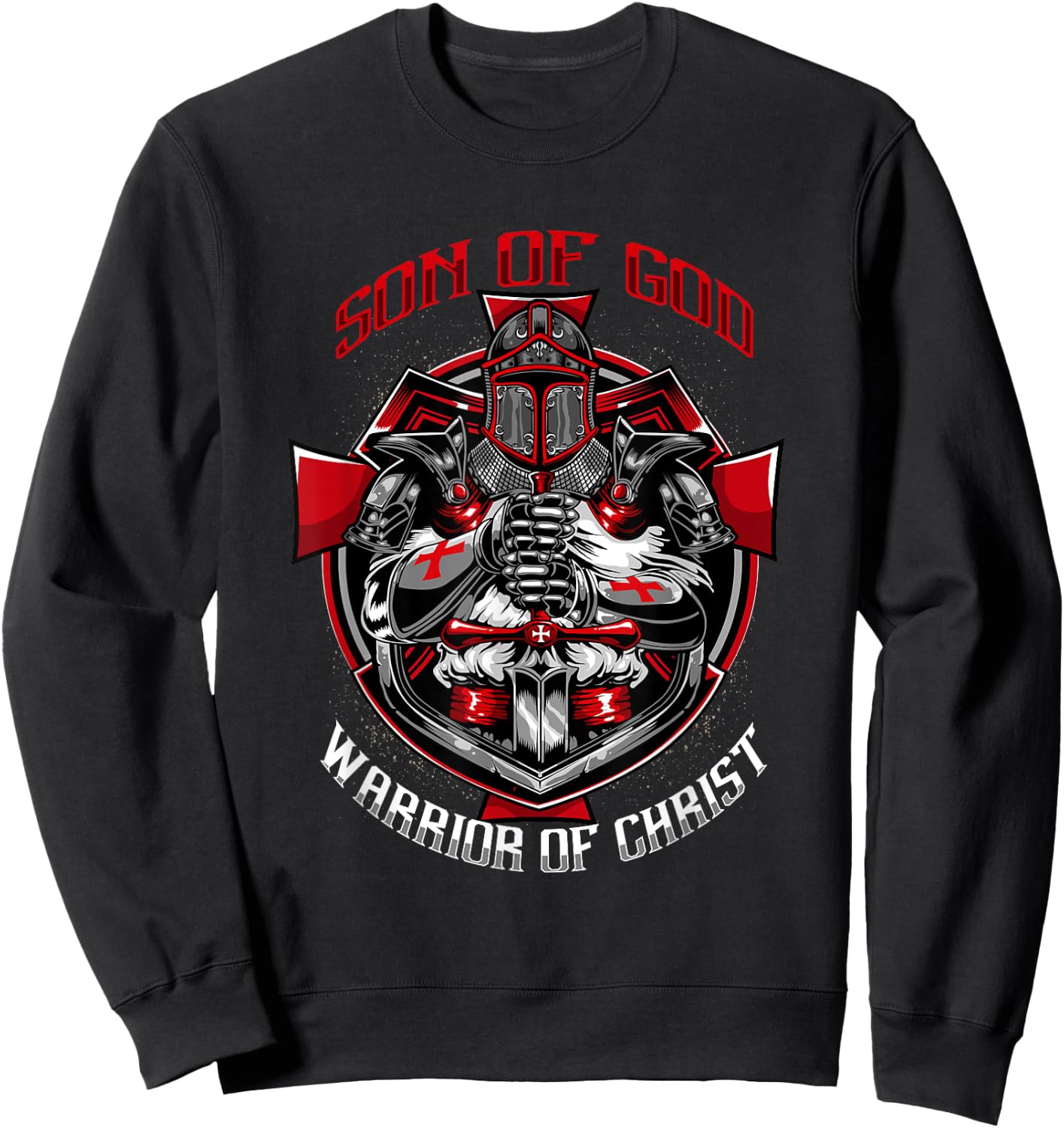 Knights Templar Son Of God Warrior Of Christ Sweatshirt - Sweatshirt | Black