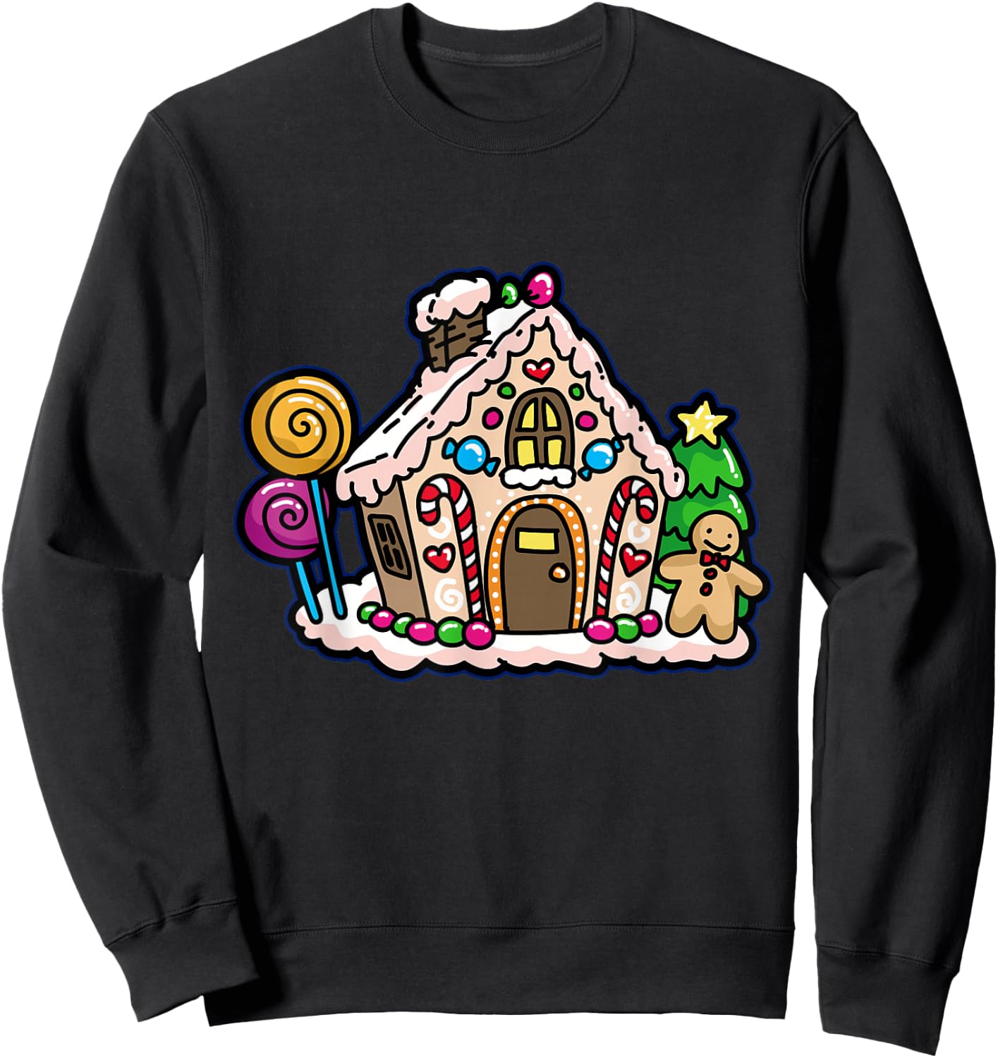 Gingerbread House Sweatshirt - Sweatshirt | Black
