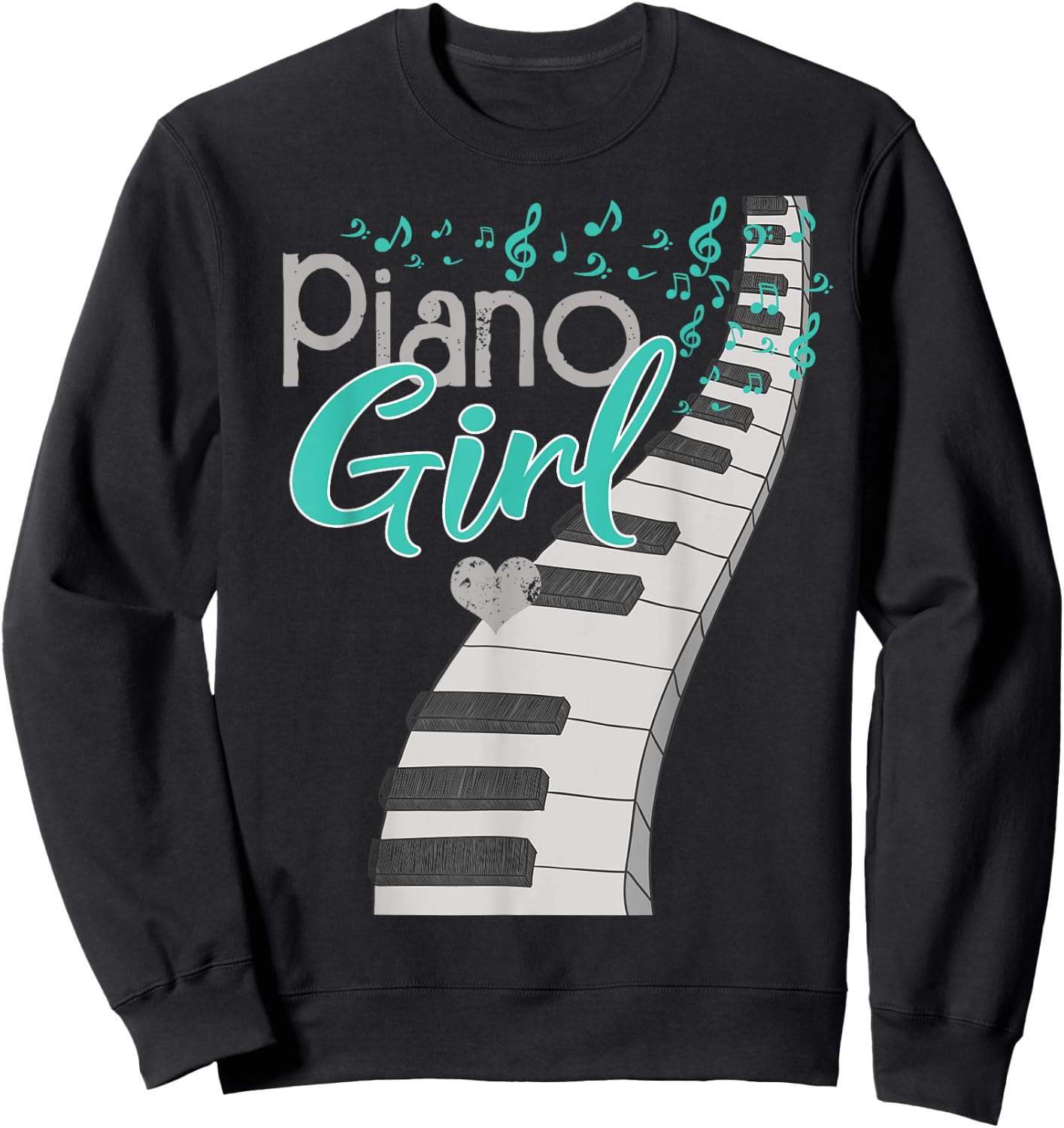 Piano Player Lover Kids Pianist Girls Piano Music Sweatshirt - Sweatshirt | Black