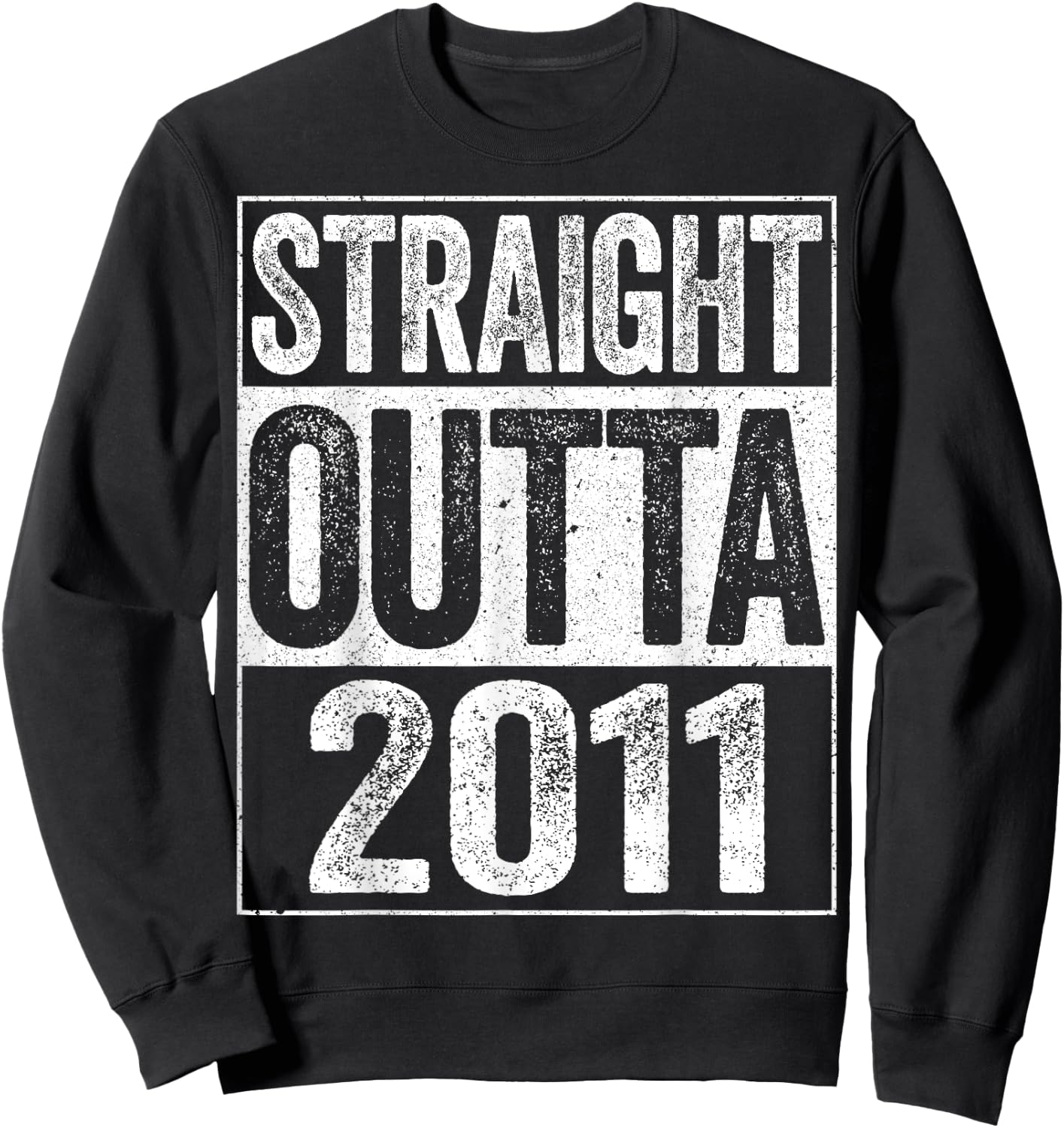 Straight Outta 2011 Shirt Kids Boy Girl 14th Birthday Sweatshirt - Sweatshirt | Black