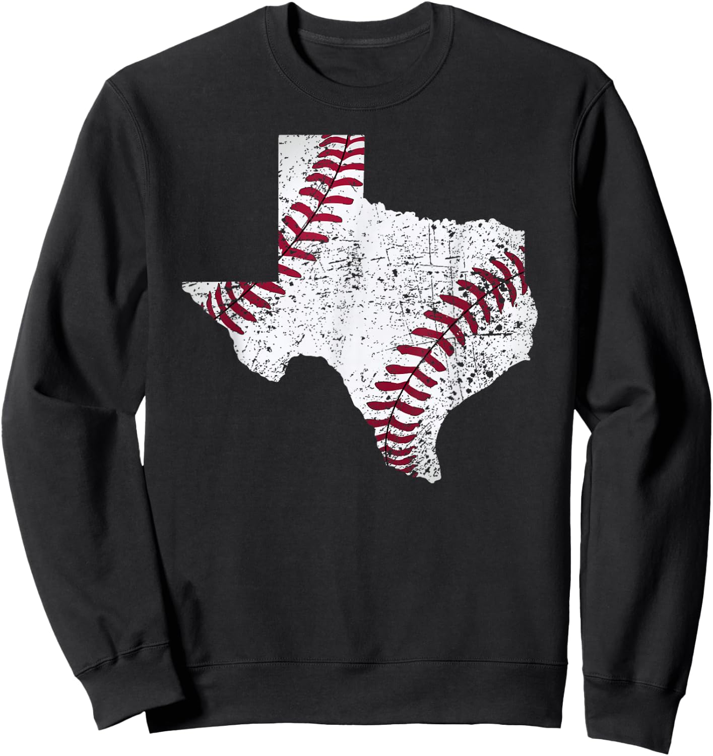 Texas Baseball State Distressed Graphic Sweatshirt - Sweatshirt | Black