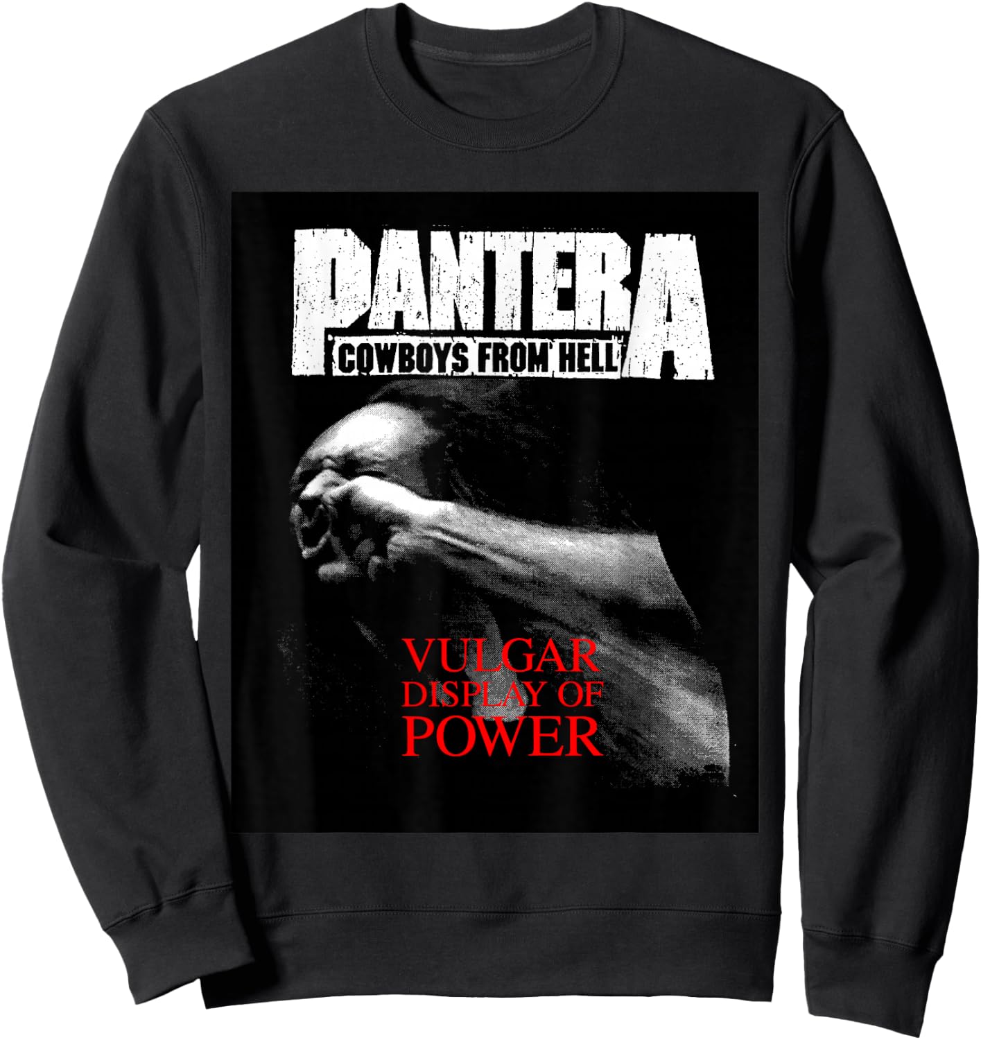 Pantera Official Vulgar Display Of Power - Black - Adult - Small - Short Sleeve - - Classic Fit - Music Theme - Cotton Sweatshirt - Sweatshirt | Black