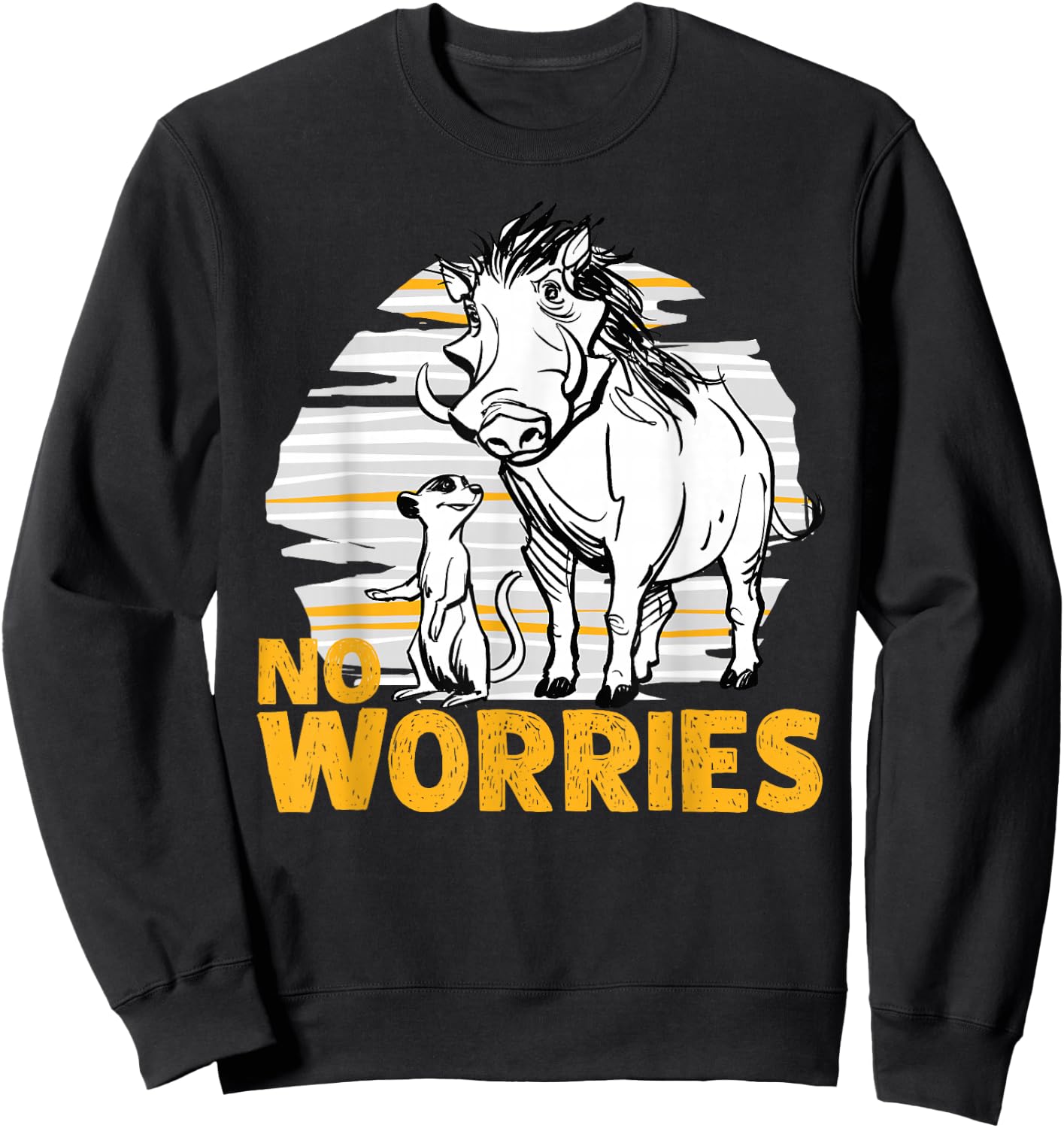 Disney The Lion King Live Action Timon Pumbaa No Worries Sweatshirt - Sweatshirt | Black