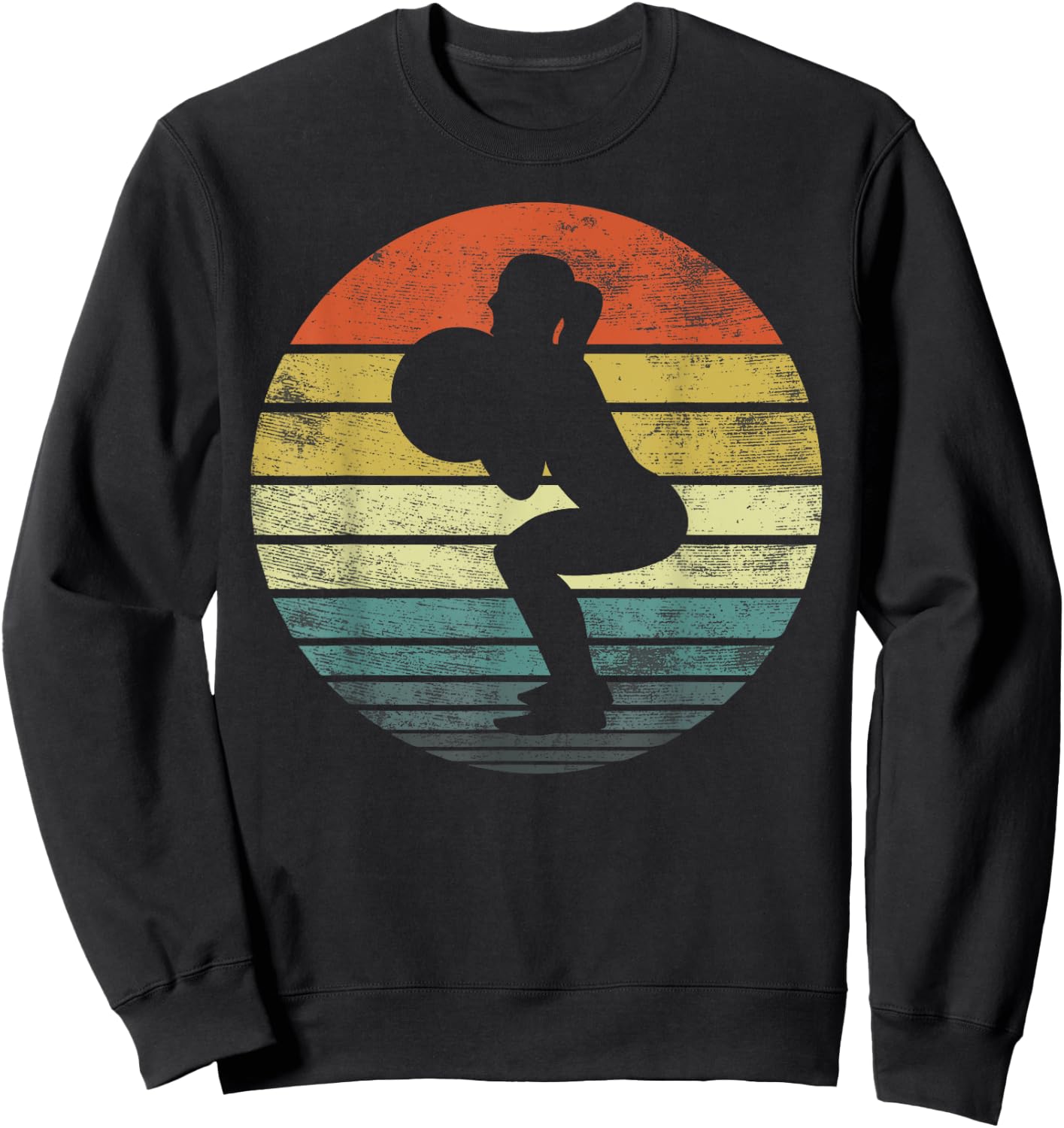 Powerlifting Gifts Weightlifting Retro Vintage Fitness Gym Sweatshirt - Sweatshirt | Black