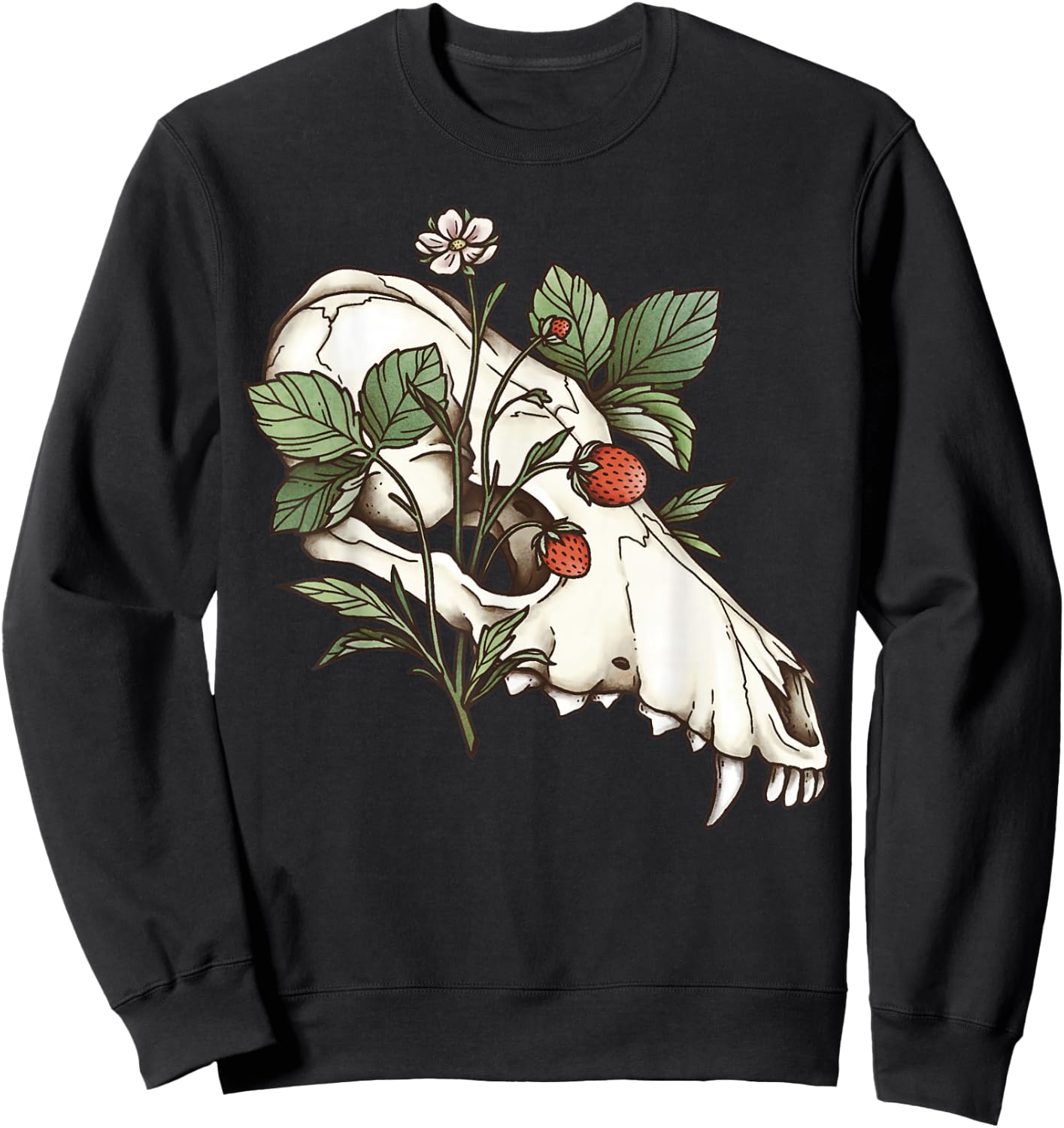 Vulture Culture Wolf Skull Occult Therian Goblincore Furry Sweatshirt - Sweatshirt | Black