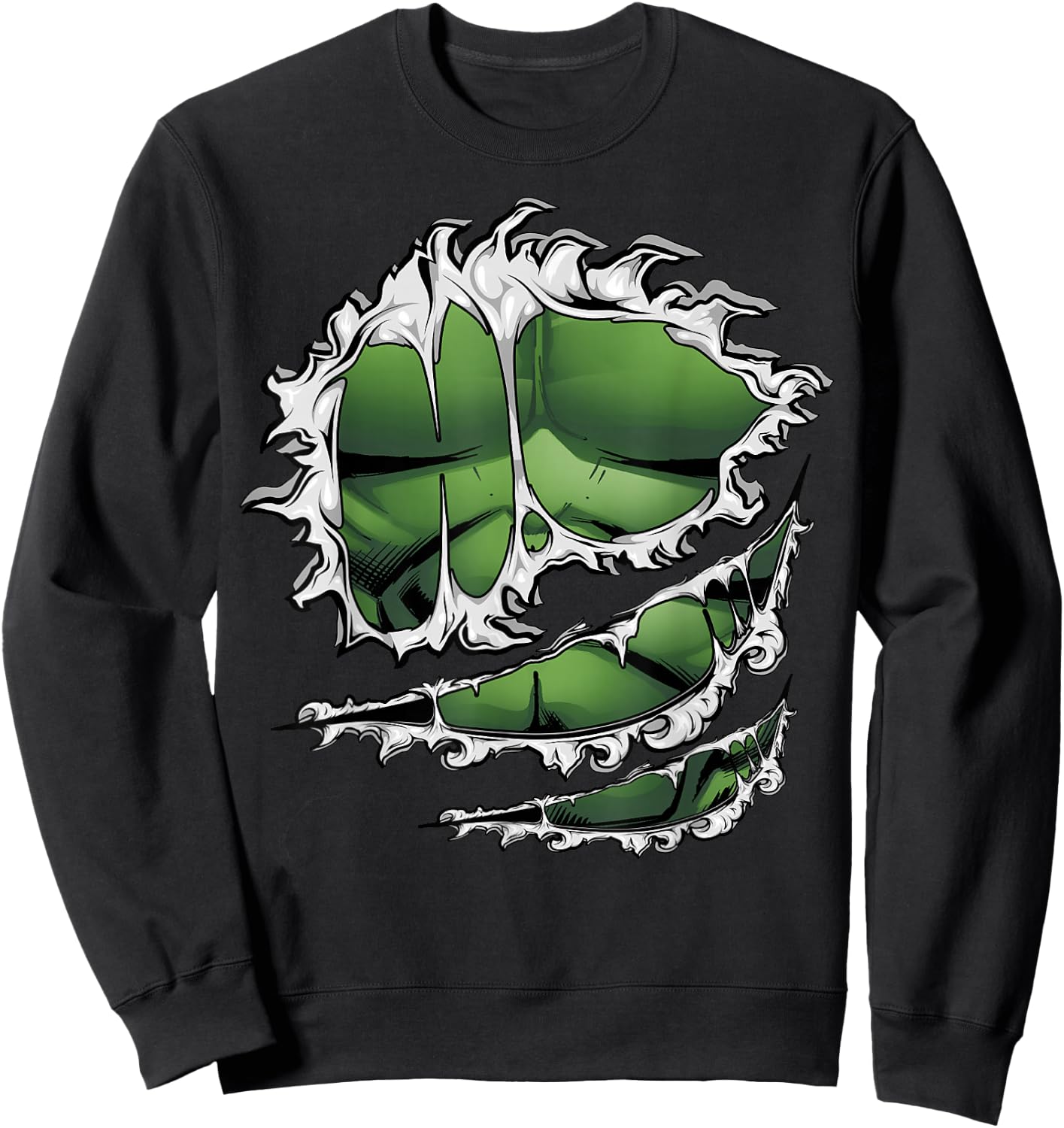 Marvel Avengers Hulk Ripped Costume Small Sweatshirt - Sweatshirt | Black