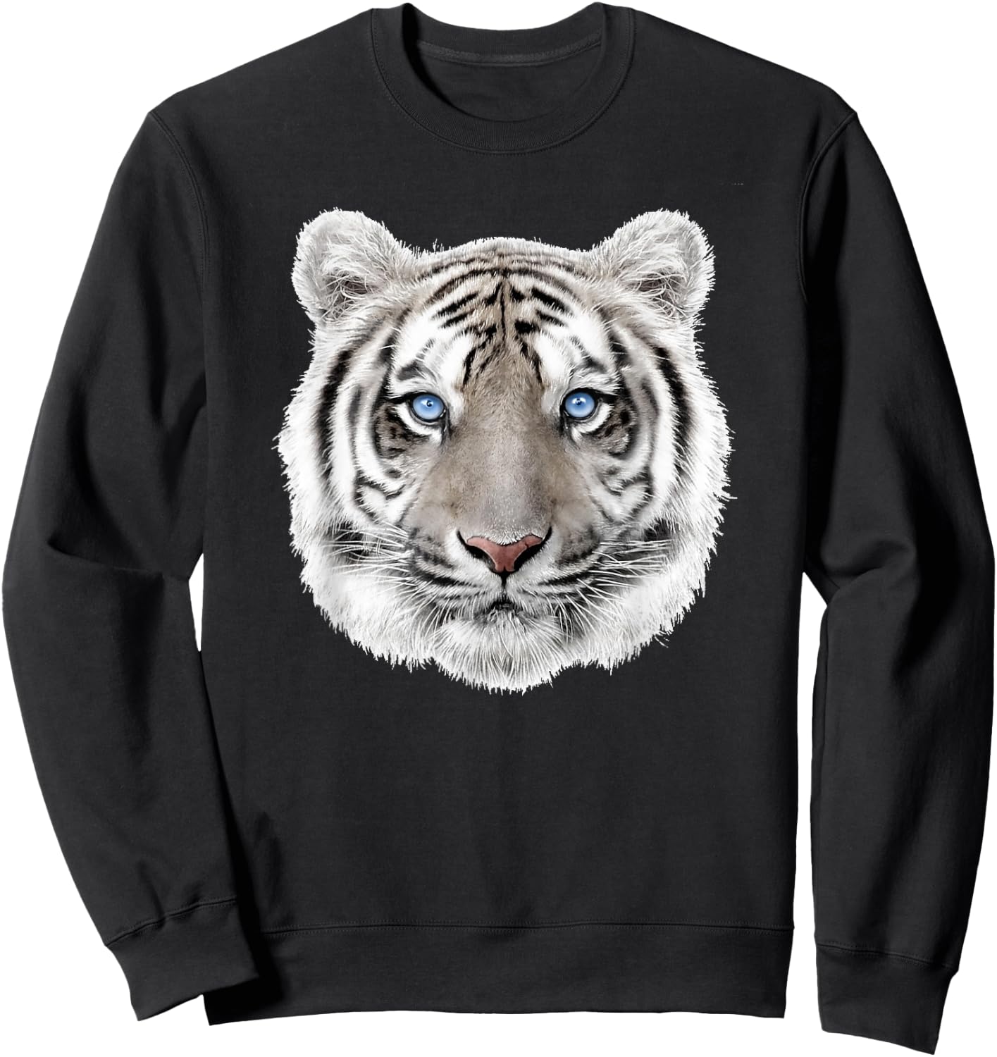 Bengal White Tiger Head Sweatshirt - Sweatshirt | Black