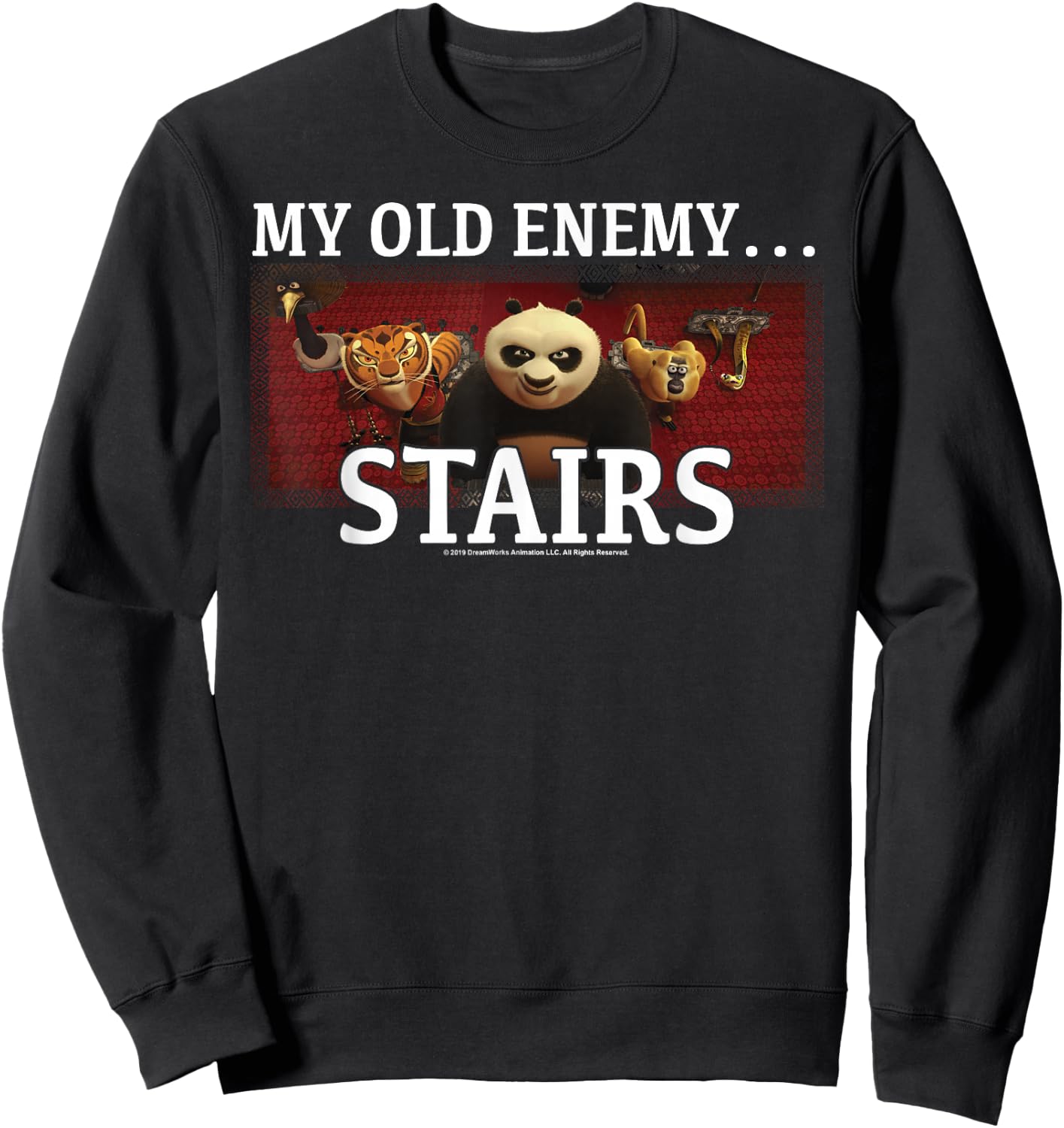 Kung Fu Panda My Old Enemy...Stairs Group Shot Portrait Sweatshirt - Sweatshirt | Black