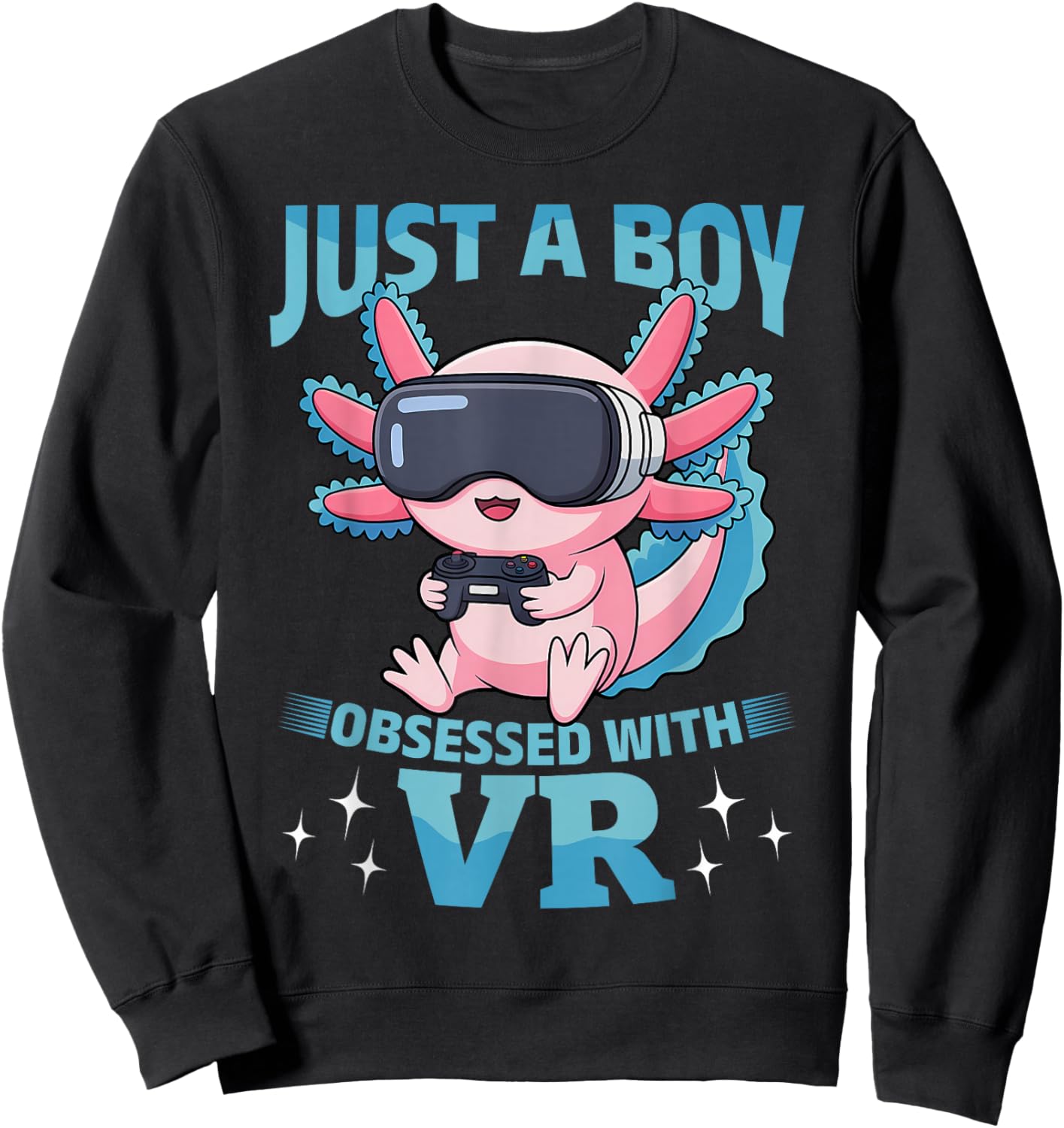 Gaming Axolotl VR Gamer Sweatshirt - Sweatshirt | Black