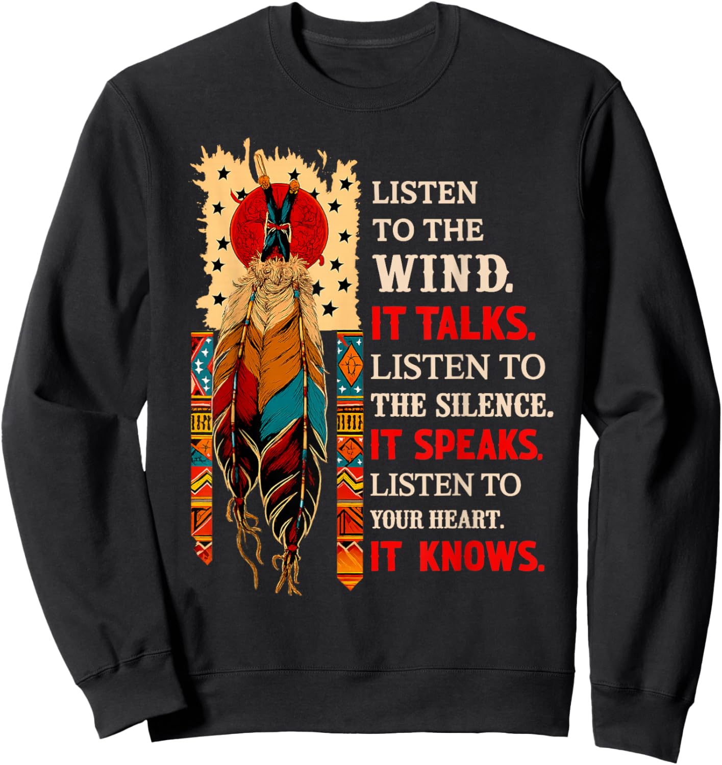 Listen to The Wind It Talks Listen to The Silence It Sweatshirt - Sweatshirt | Black