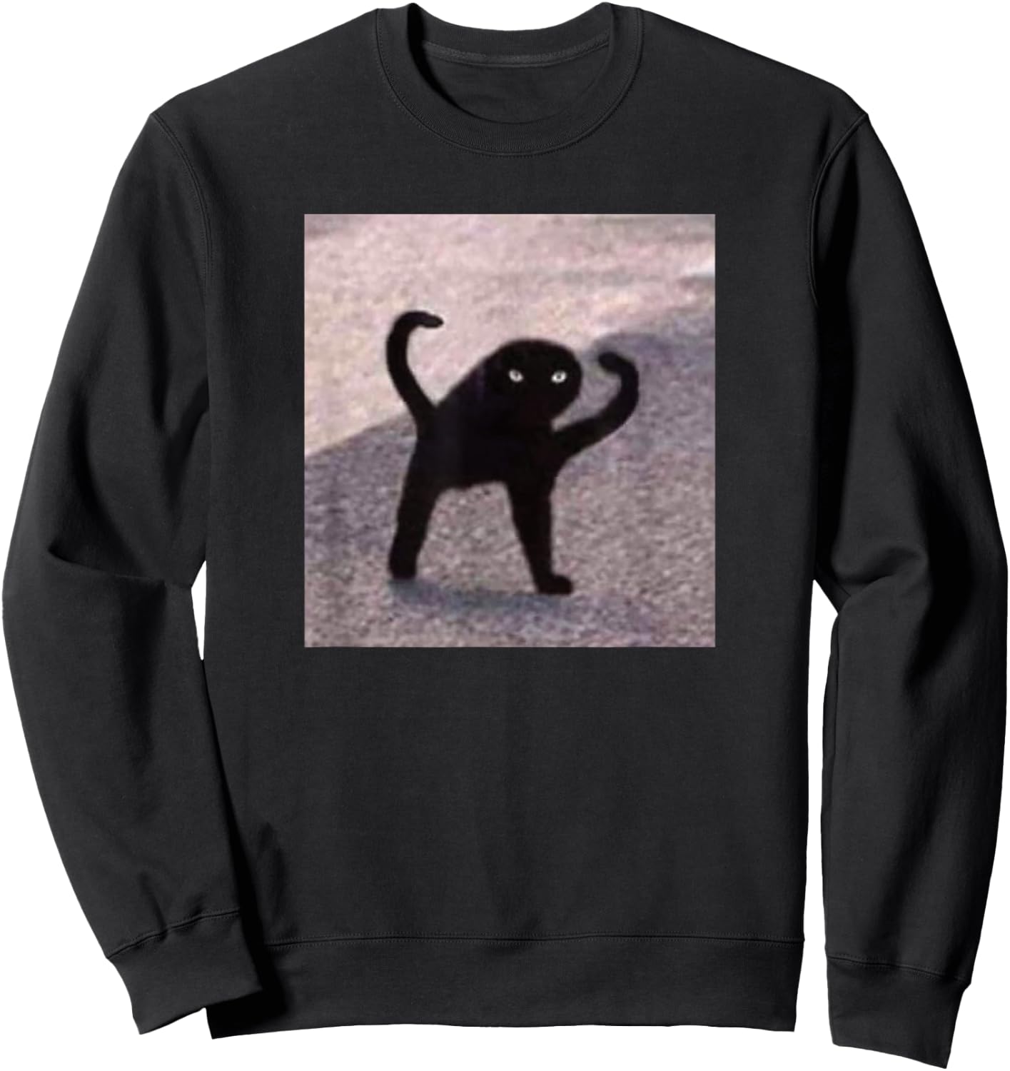 Cursed Cat Memes Cursed Cat Angry As Fuk Meme Sweatshirt - Sweatshirt | Black