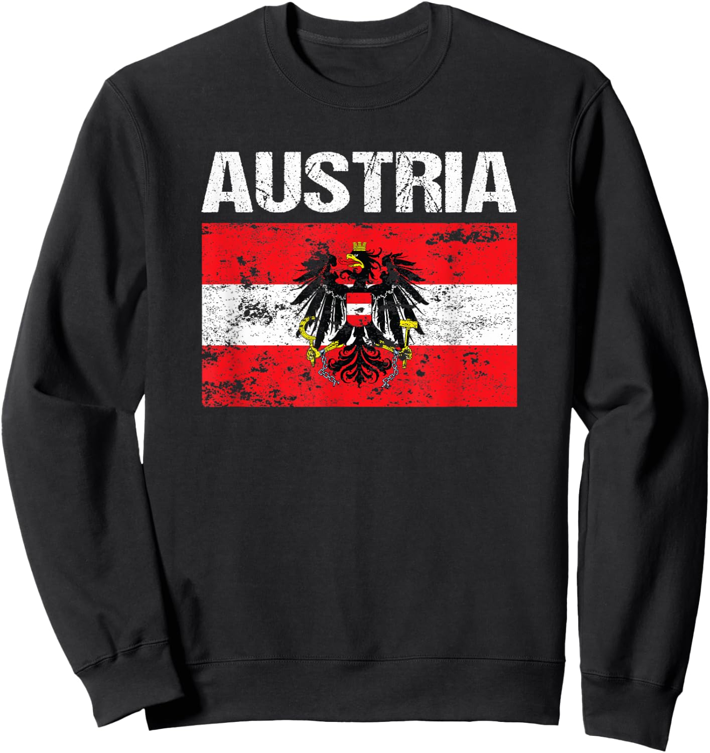Austrian Flag Austria Vienna Land der Berge Eagle T Shirt Sweatshirt - Sweatshirt | Black