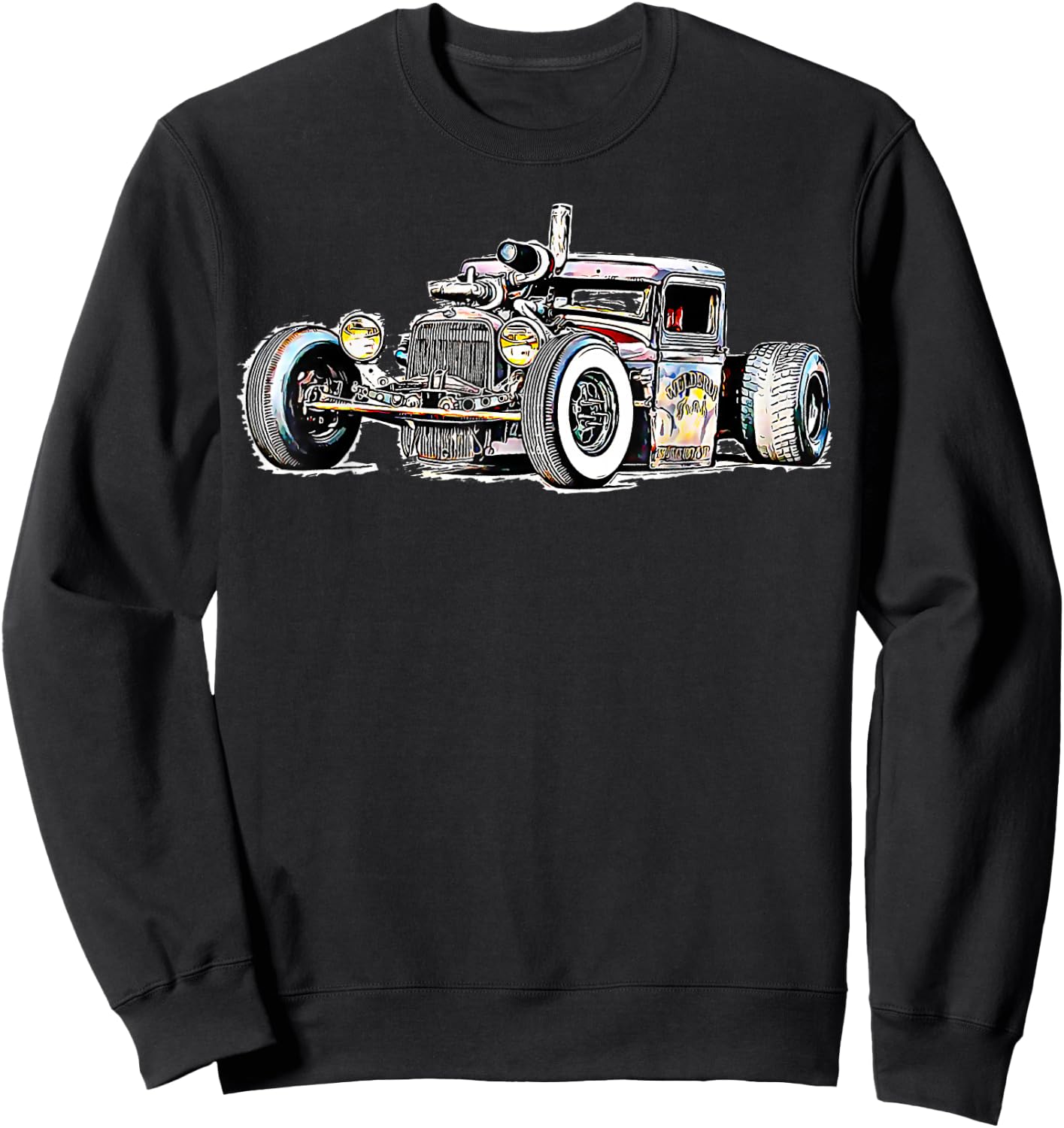 Rust Bucket Outline Rat Rod Hot Rod Diesel Sweatshirt - Sweatshirt | Black