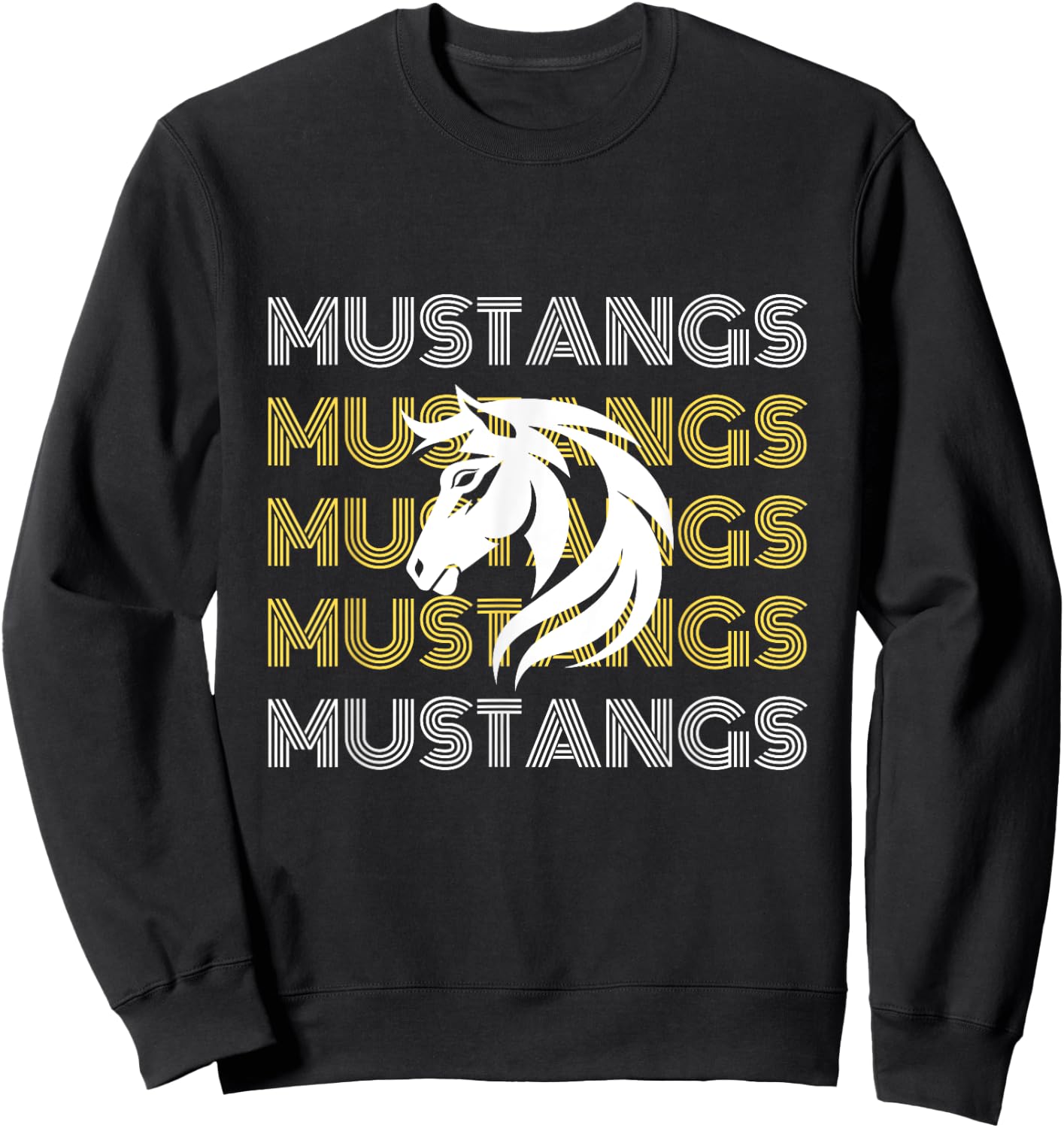 Mustangs Pride School Sports Team Sweatshirt - Sweatshirt | Black