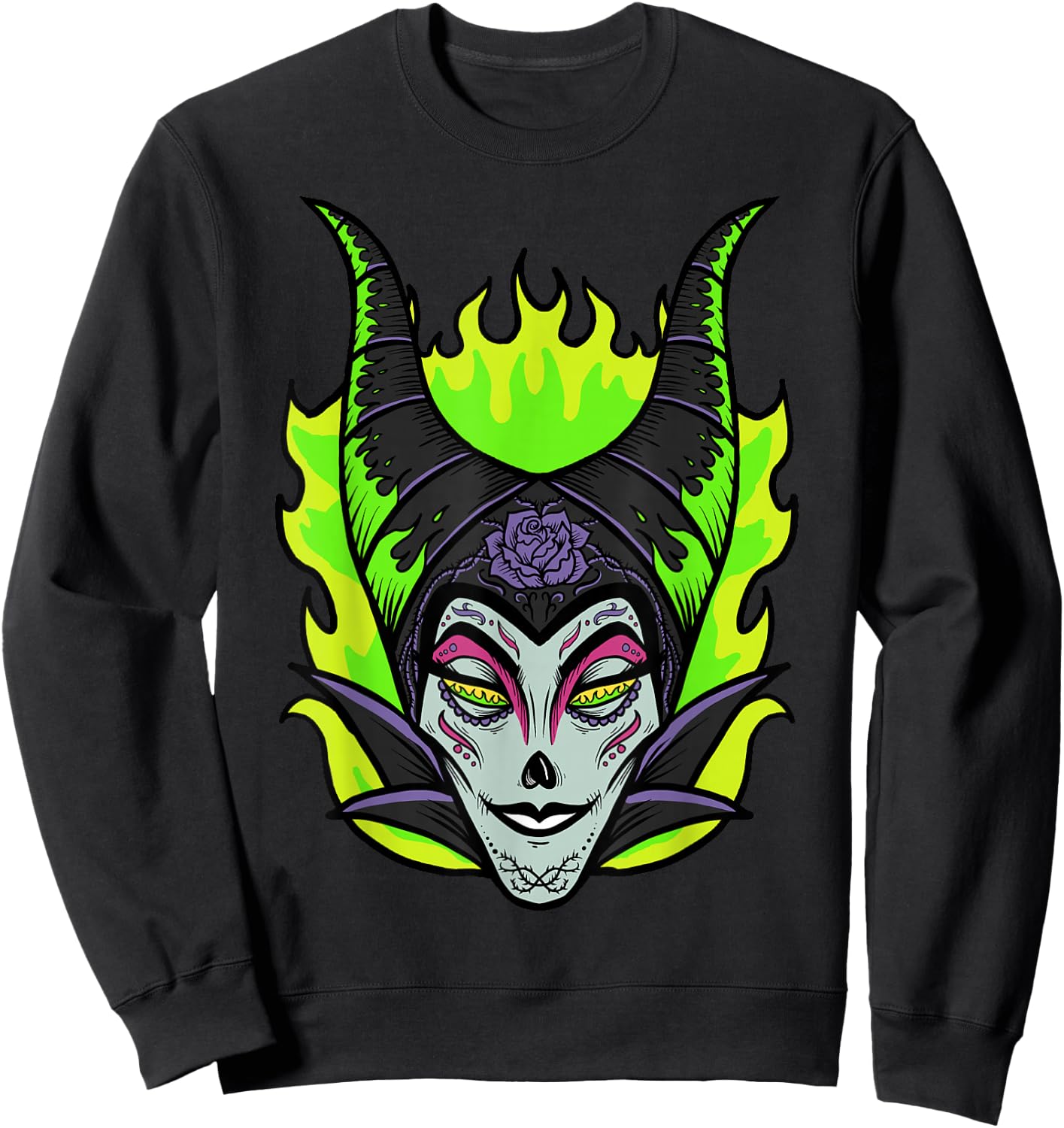 Disney Sleeping Beauty Maleficent Sugar Skull Sweatshirt - Sweatshirt | Black
