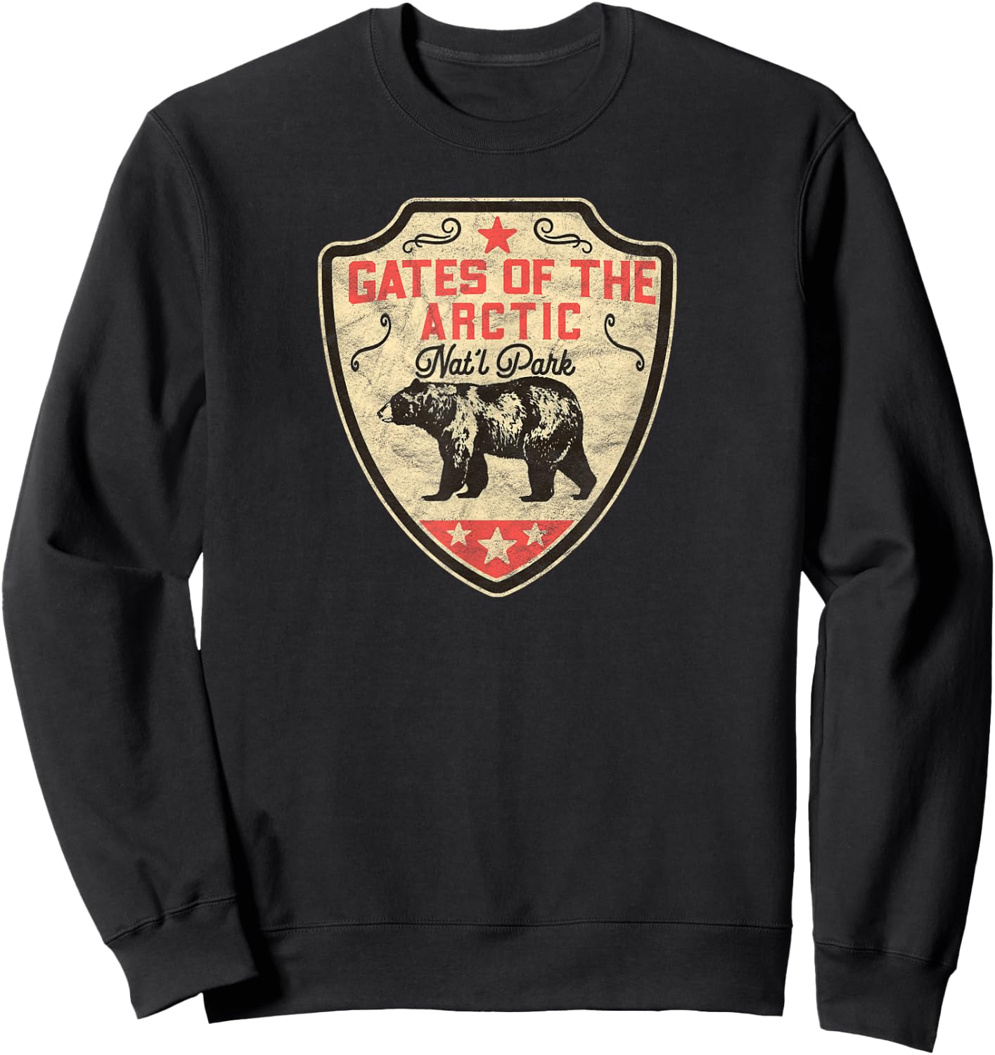 Gates Of The Arctic National Park Grizzly Bear Vintage Shirt Sweatshirt - Sweatshirt | Black