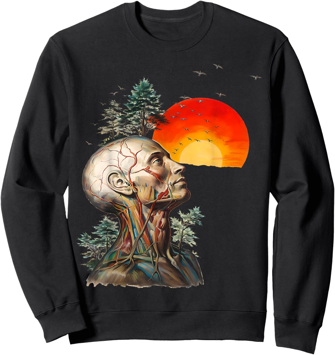 Funny Hangover Hangover Human Tree Graphic Hangover Sweatshirt - Sweatshirt | Black