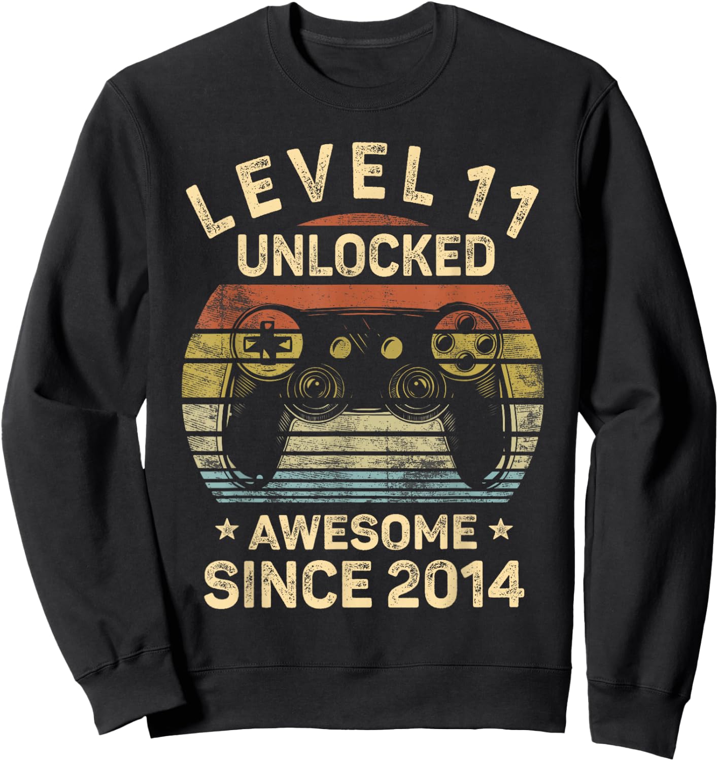 Level 11 Unlocked 11th Birthday 11 Year Old Gifts Gamer Bday Sweatshirt - Sweatshirt | Black