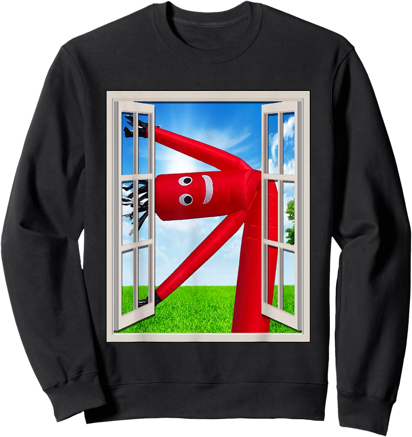 Wacky Waving Inflatable Tube Man Air Dancer in Window Sweatshirt - Sweatshirt | Black