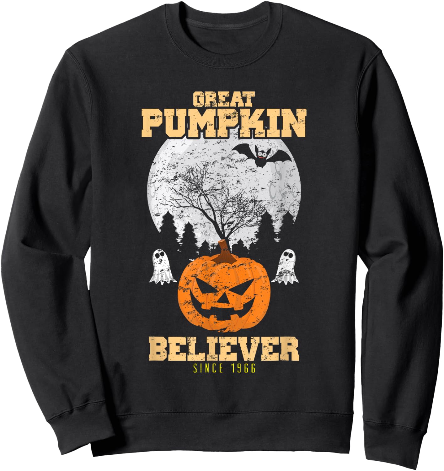 Halloween Great Pumpkin Believer Since 1966 Sweatshirt - Sweatshirt | Black
