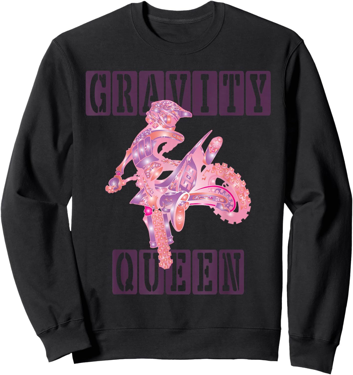 Dirt Bike Rider | Gravity Check | Motocross | Gravity Queen Sweatshirt - Sweatshirt | Black