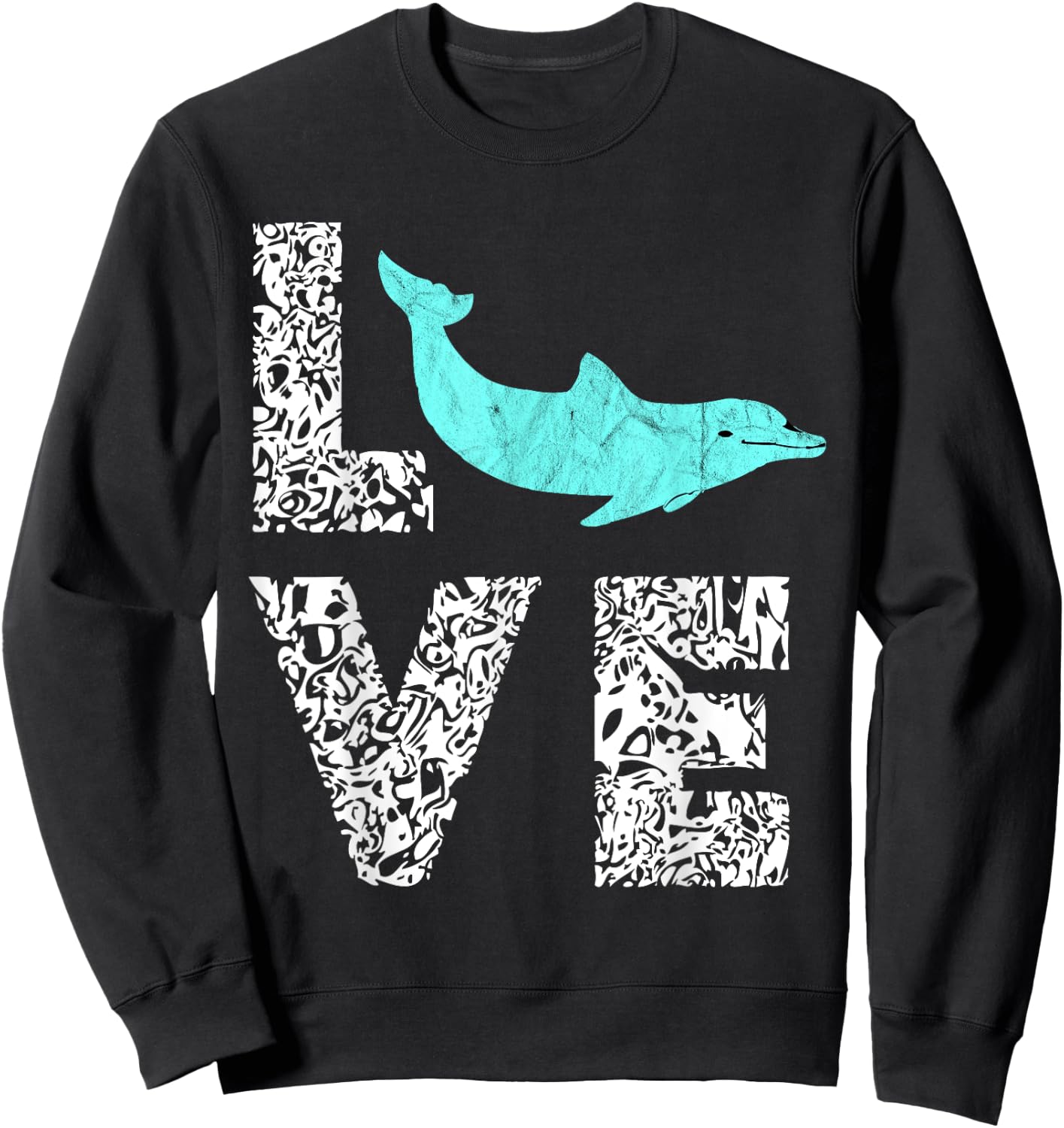 Dolphin Love Ocean Sea Life Mammals Sweet Gifts Sweatshirt - Sweatshirt | Black