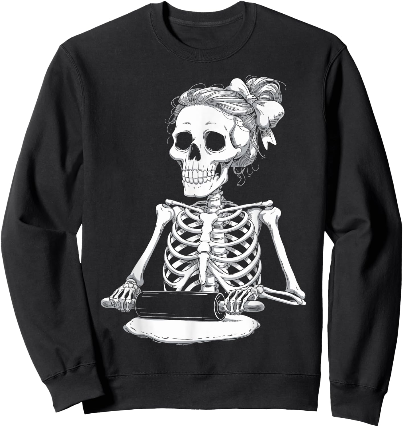 Skeleton Baker Spooky Halloween Baking Cake Lover Bakery Sweatshirt - Sweatshirt | Black