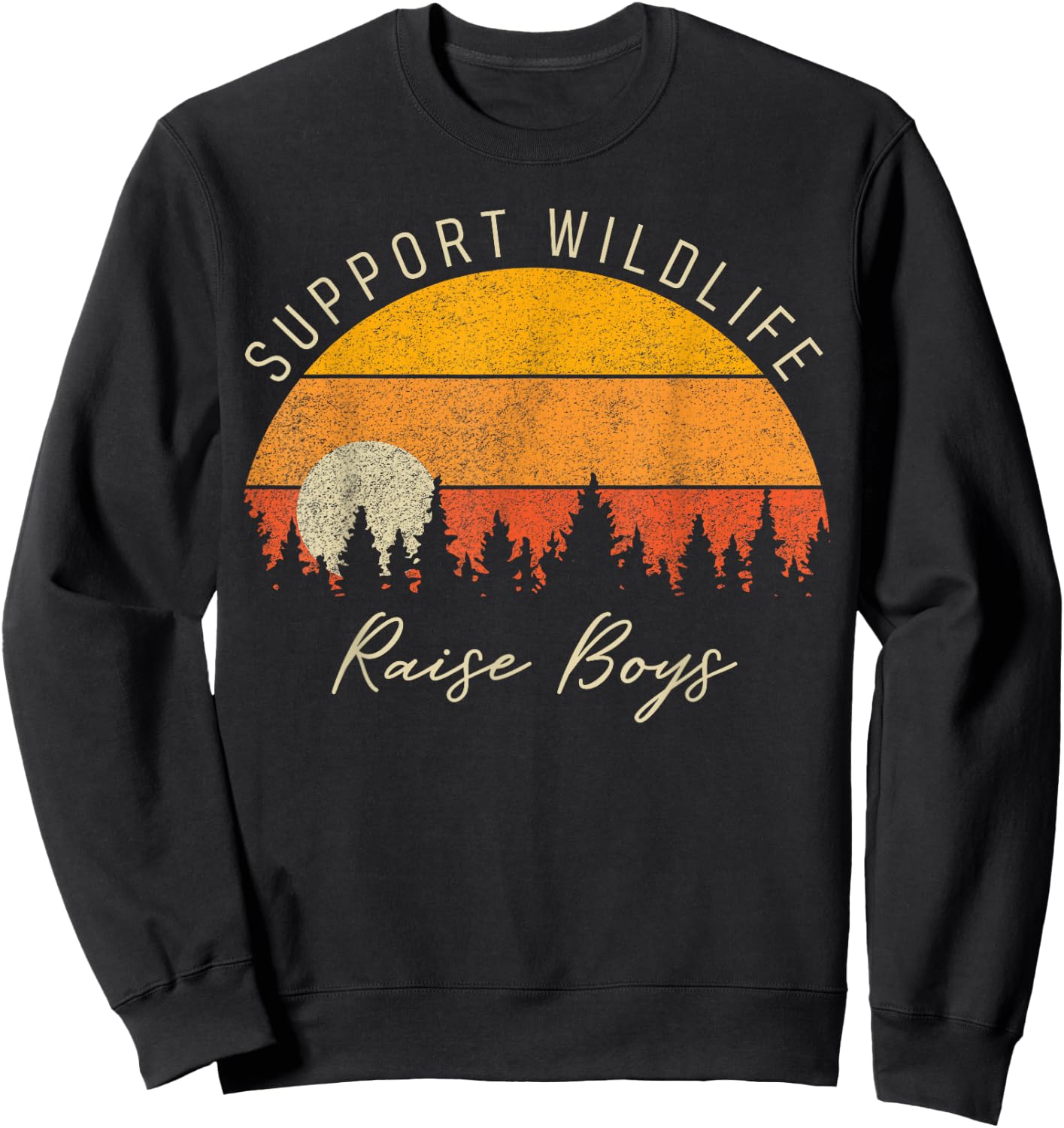 Funny Busy Mom Raising Boys Wildlife Novelty Gift Sweatshirt - Sweatshirt | Black