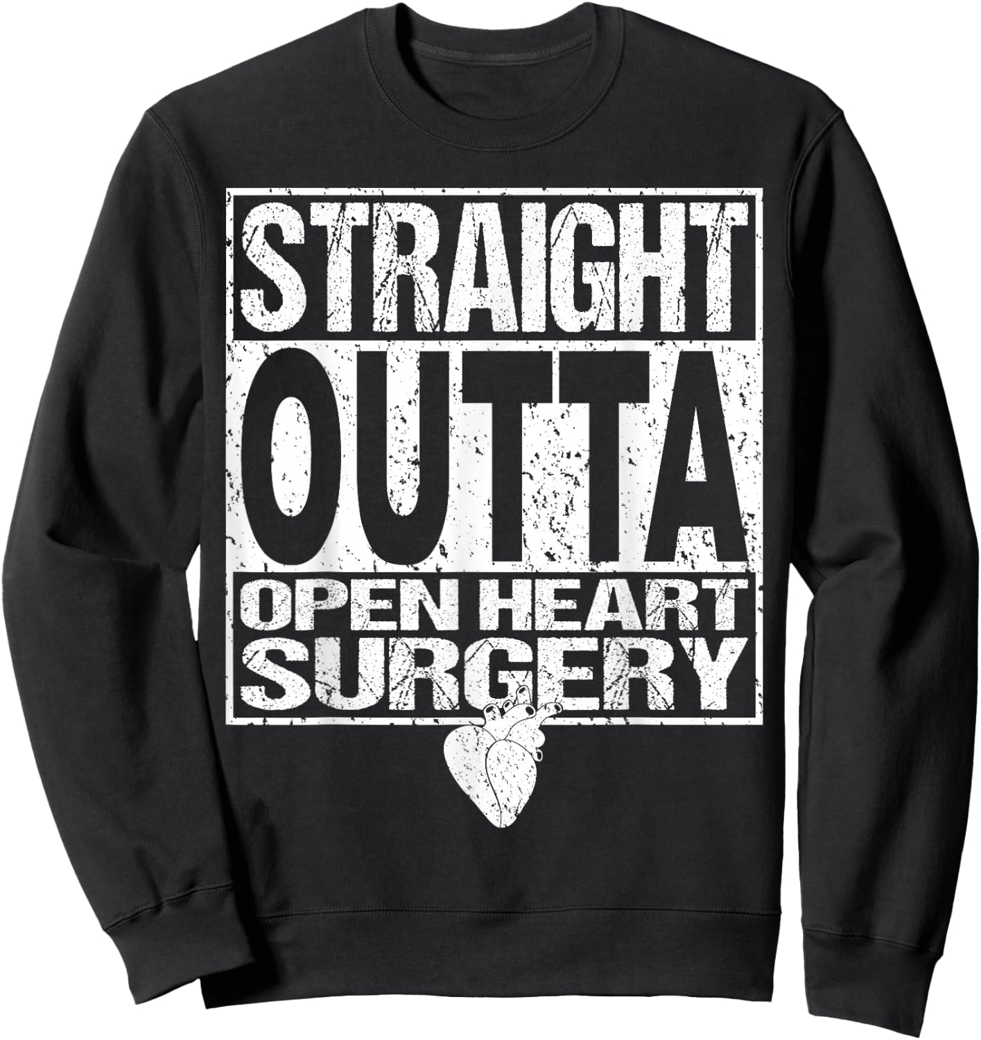 Open Heart Surgery Survivor Post Attack Recovery Gift Sweatshirt - Sweatshirt | Black