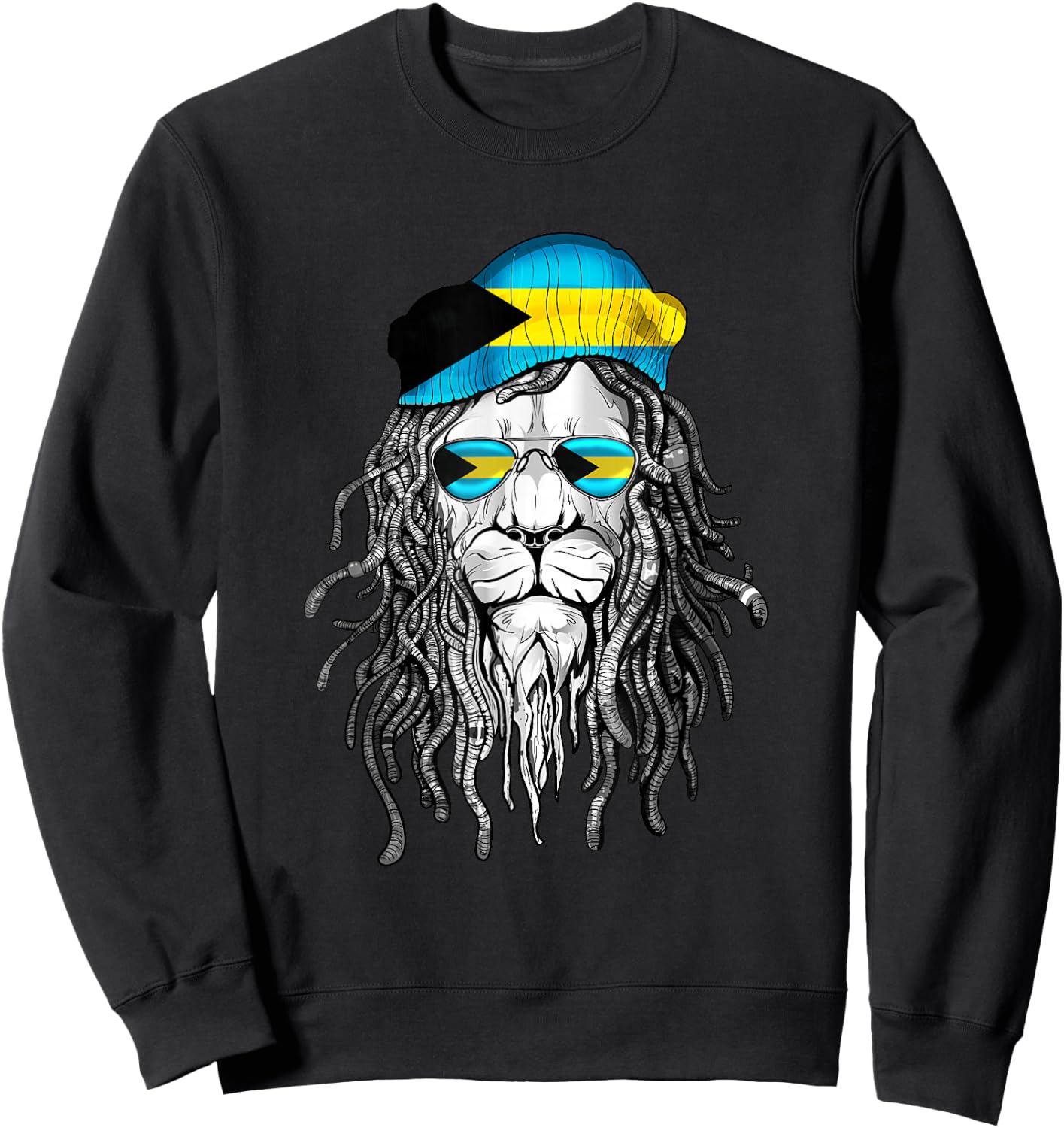 Bahamer Shirt Bahamas Bahamer Flag Lion Black Casual Modern Sweatshirt - Sweatshirt | Black