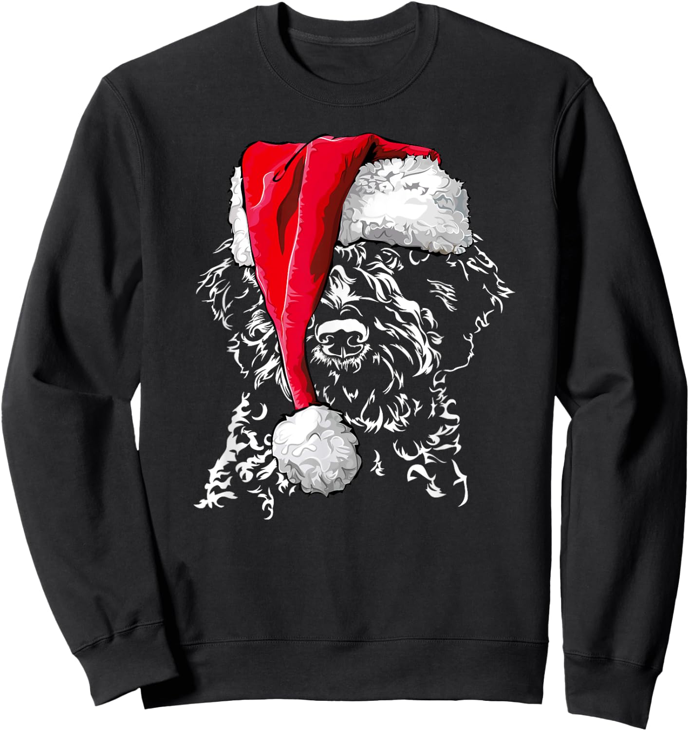 Funny Lagotto Romagnolo Santa Christmas dog mom gift present Women Girls Kids Sweatshirt - Sweatshirt | Black