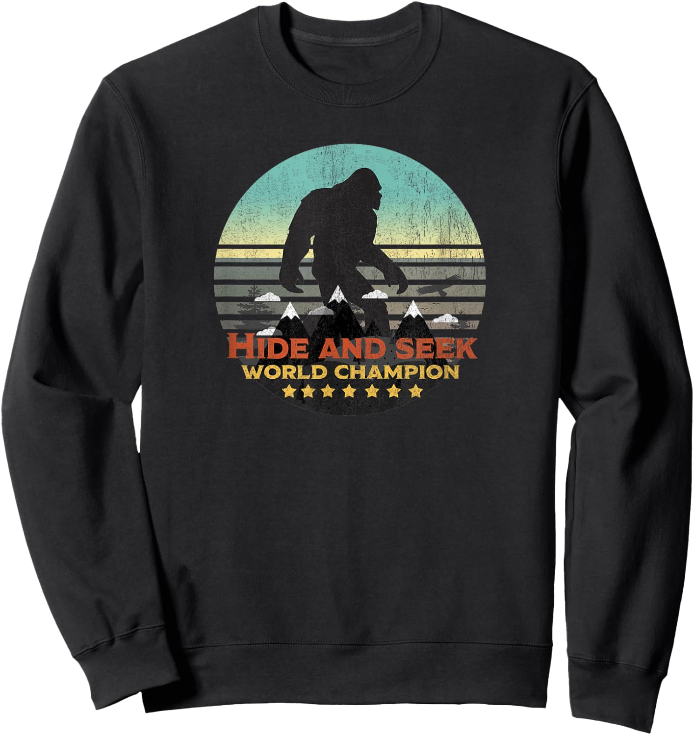Hide and Seek Champion Retro Big foot is real Sweatshirt - Sweatshirt | Black