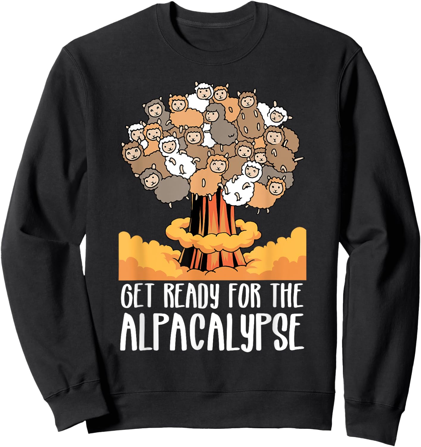 Alpacalypse Funny Alpaca Sweatshirt - Sweatshirt | Black