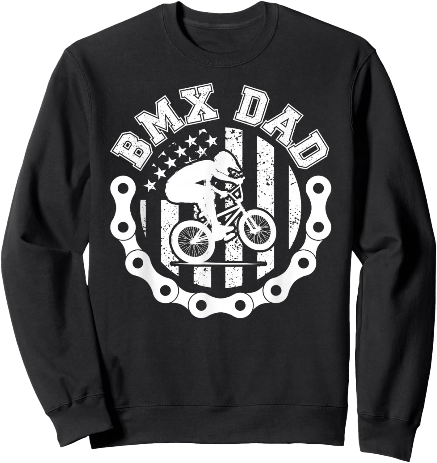 BMX Dad of A BMX Rider Dad US Flag BMX Father Sweatshirt - Sweatshirt | Black