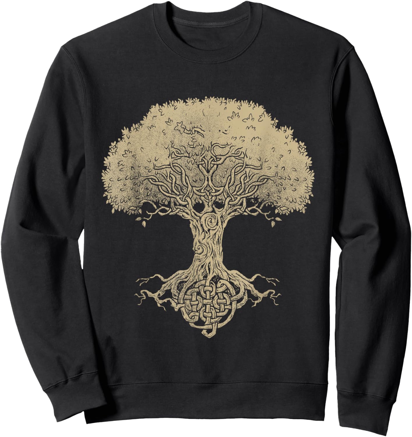 Sacred Tree Roots Celtic Knot Spiritual Celt Irish Mythology Sweatshirt - Sweatshirt | Black