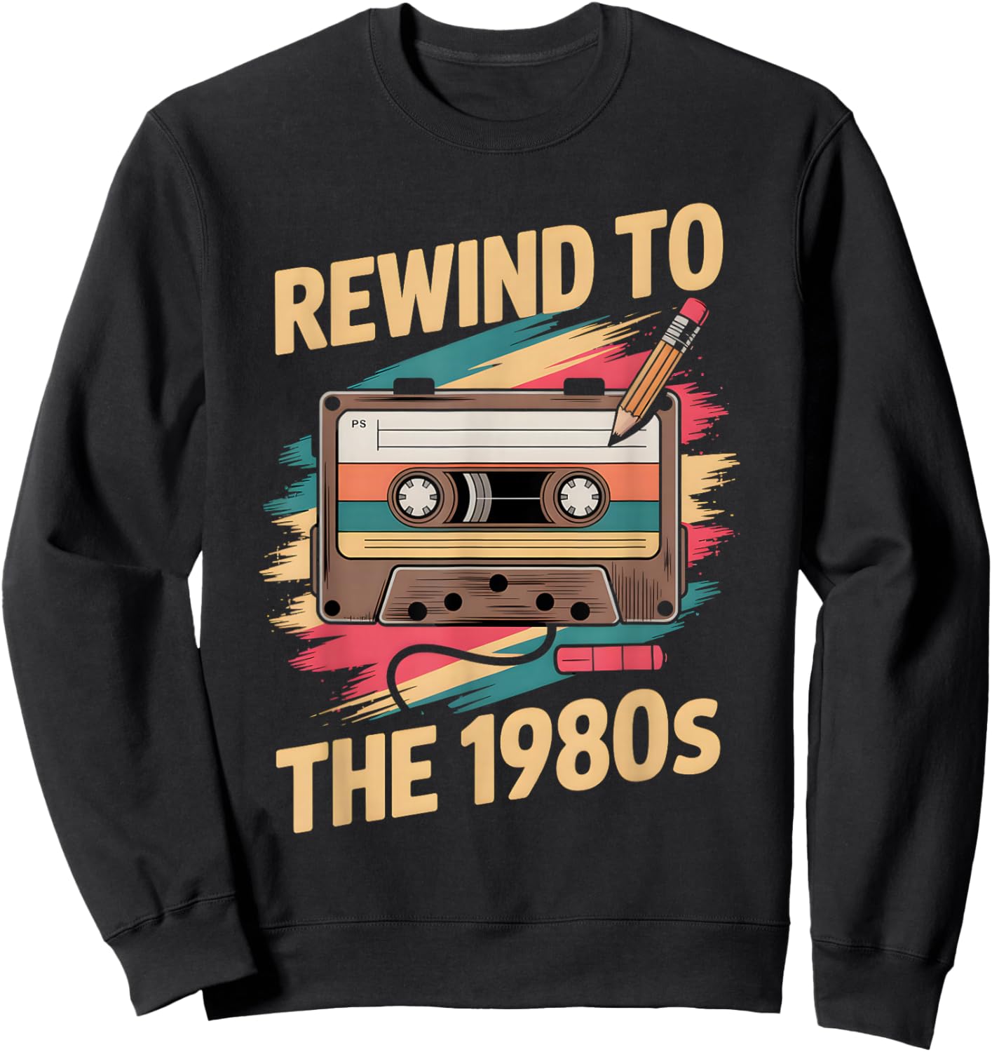 Funny 1980s Retro Cassette Tape 80s Reunion Men Women Sweatshirt - Sweatshirt | Black