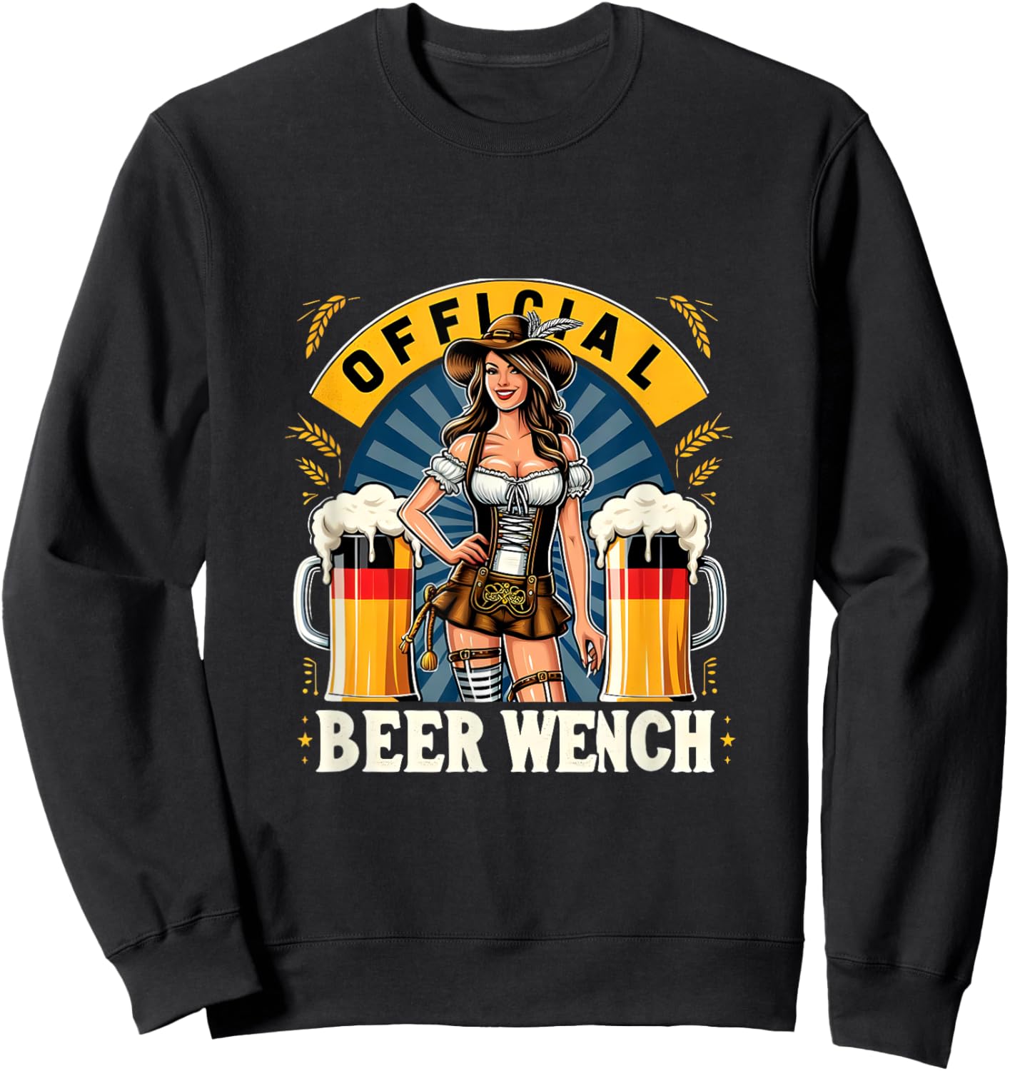 Official Beer Wench Oktoberfest Drinking Team German Flag Sweatshirt - Sweatshirt | Black