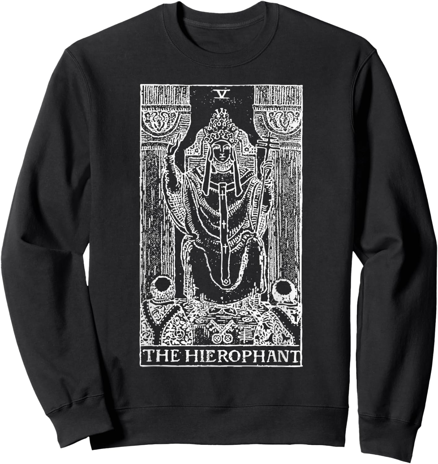 Tarot Card The Hierophant - The Pope Occult Gift Sweatshirt - Sweatshirt | Black