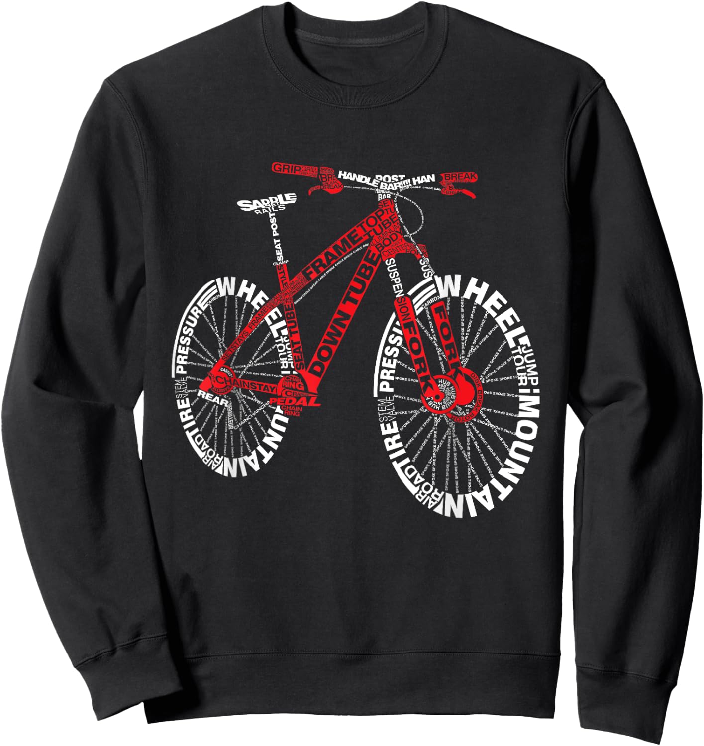 Bicycle Amazing Anatomy Mountain Bike Sweatshirt - Sweatshirt | Black