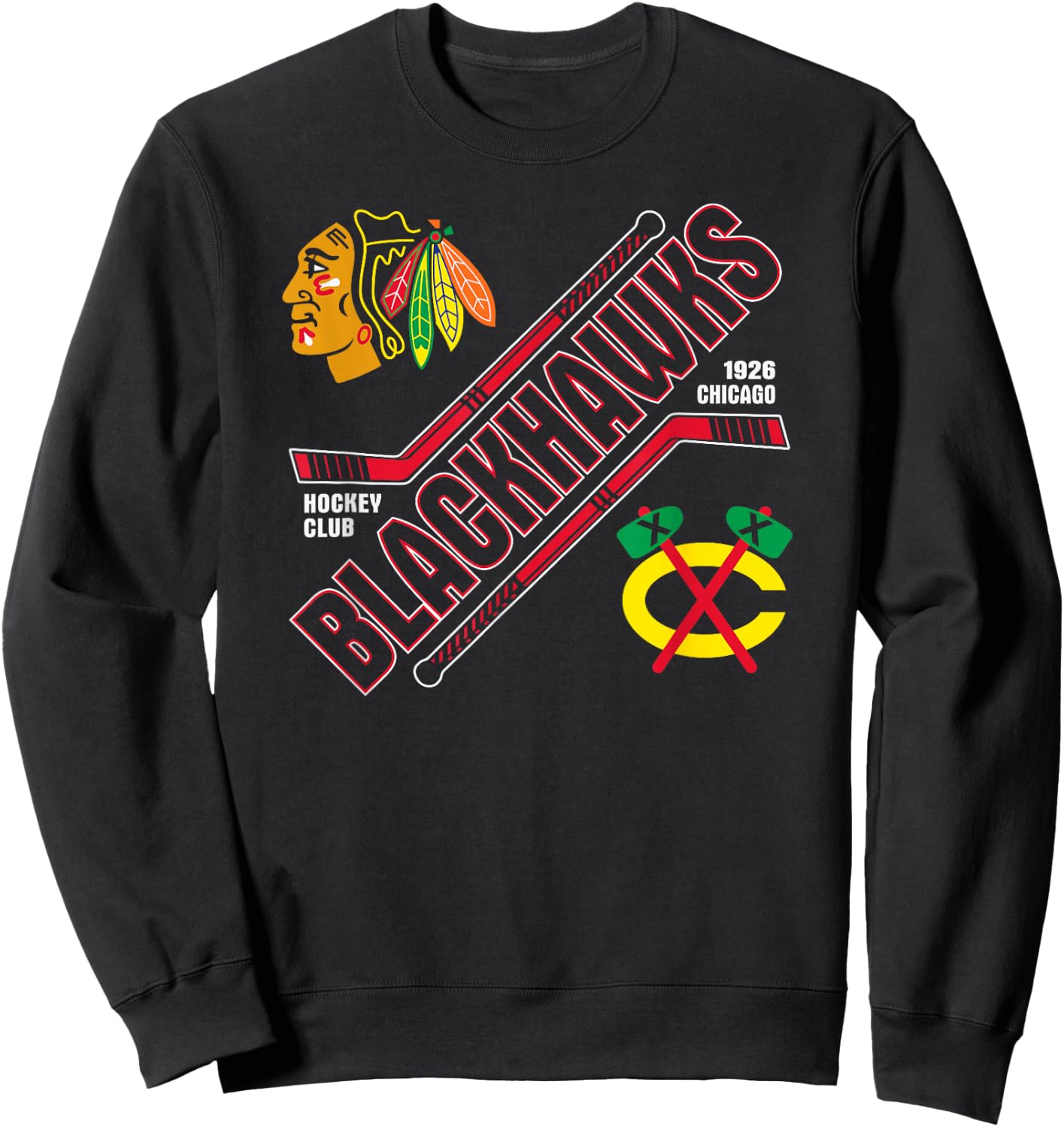 Chicago Blackhawks Force Black Officially Licensed Sweatshirt - Sweatshirt | Black