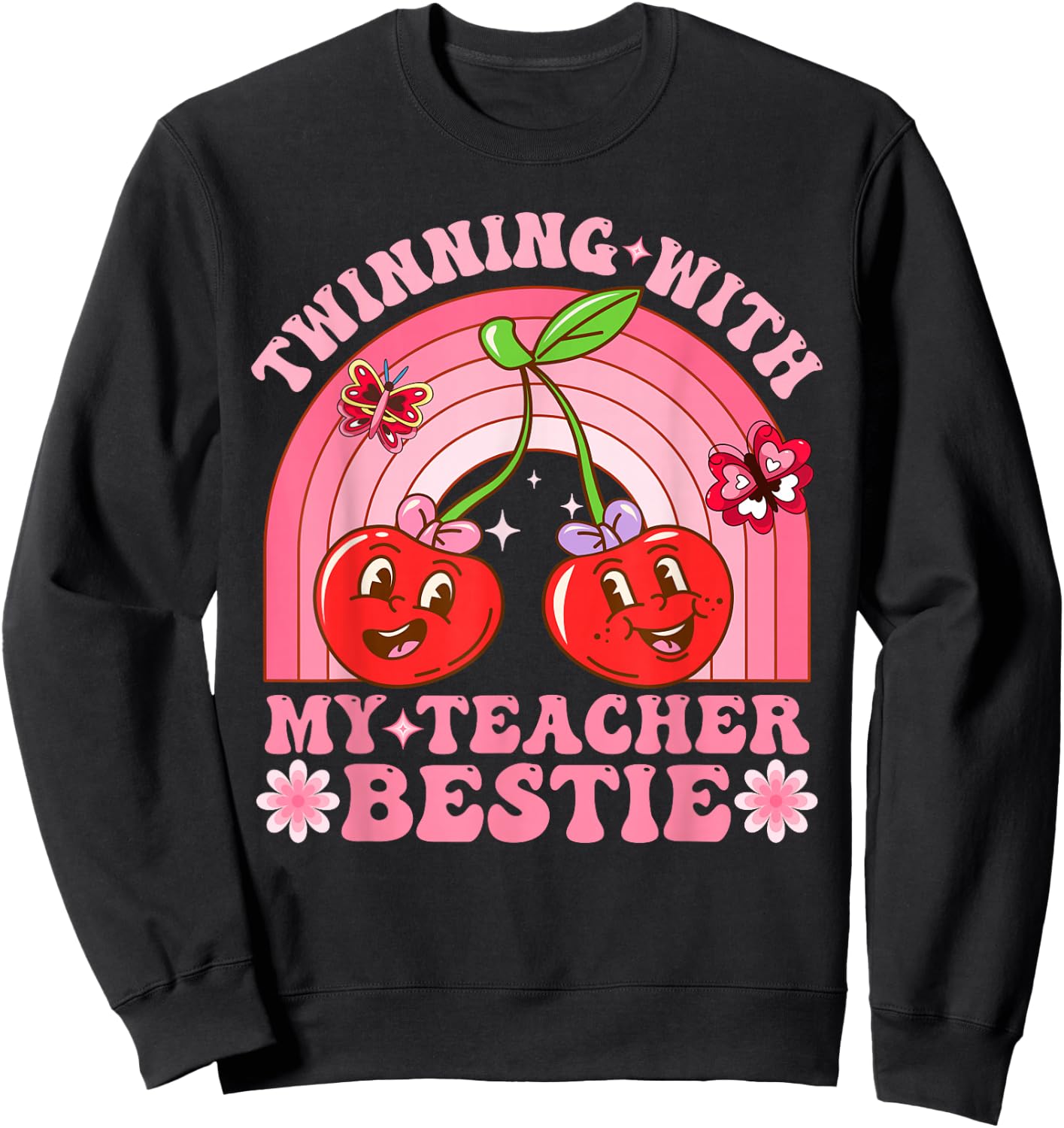 Twin Day Friends Teacher Twinning With My Bestie Matching Sweatshirt - Sweatshirt | Black