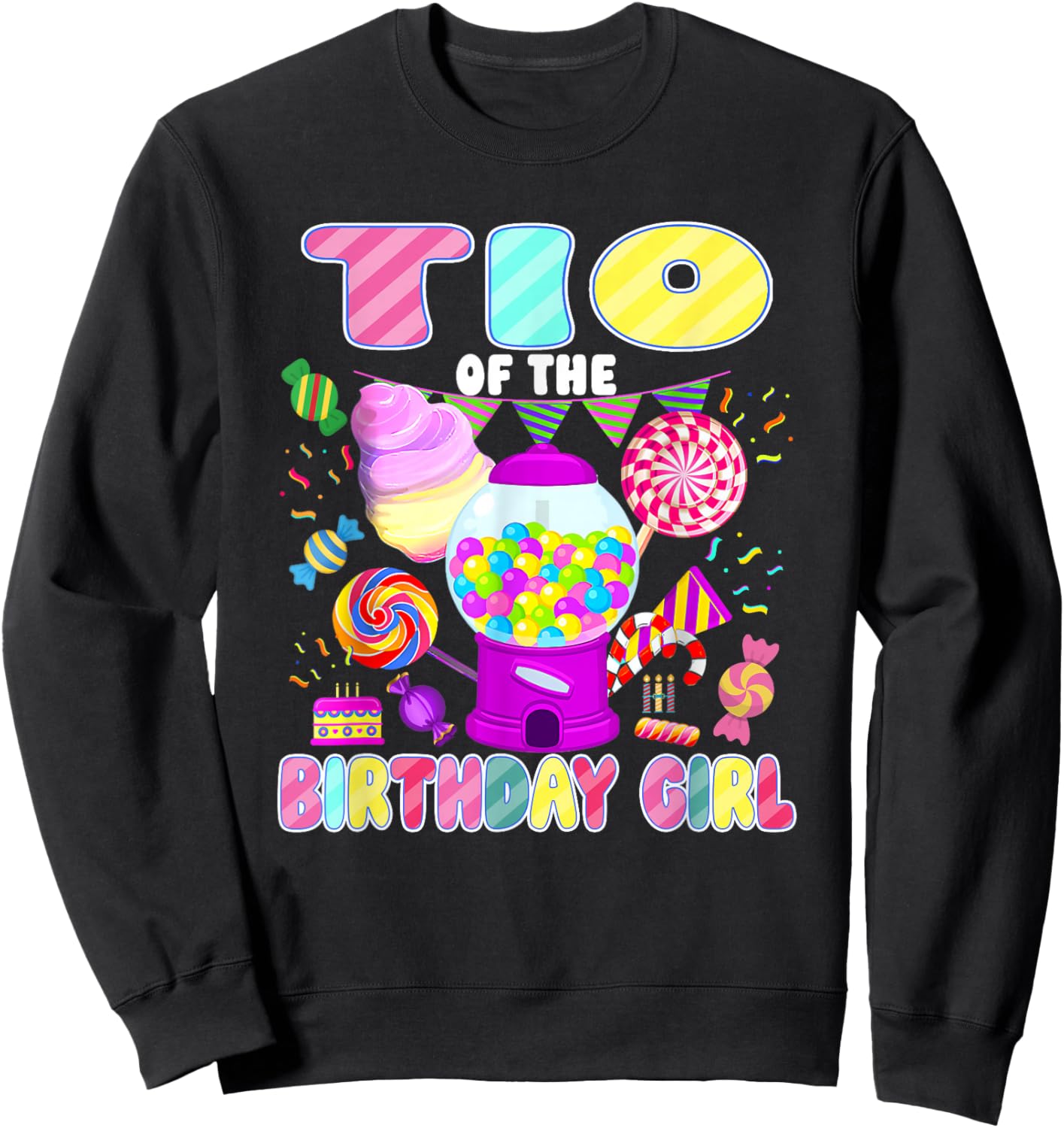 TIO of The Birthday Girl Candyland Matching Family Sweatshirt - Sweatshirt | Black