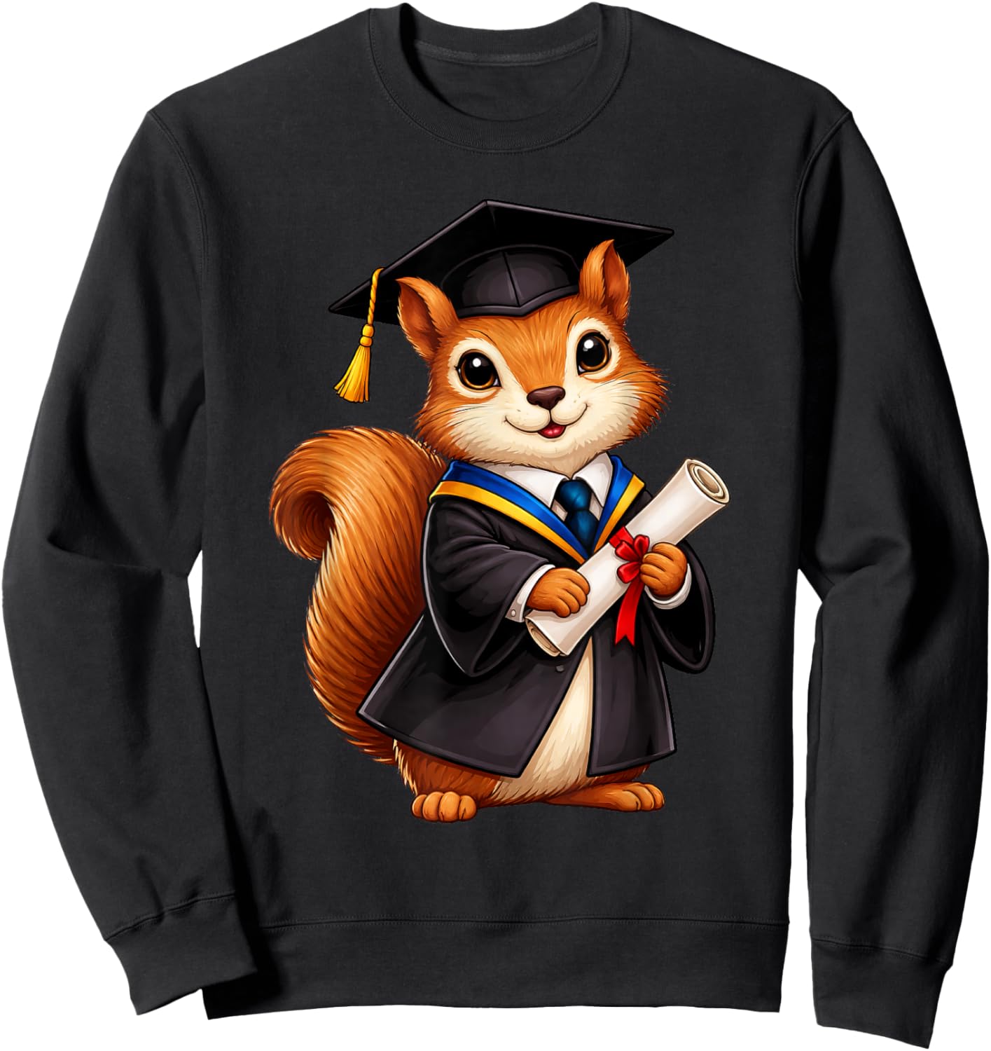Cute Squirrel Graduation Sweatshirt - Sweatshirt | Black