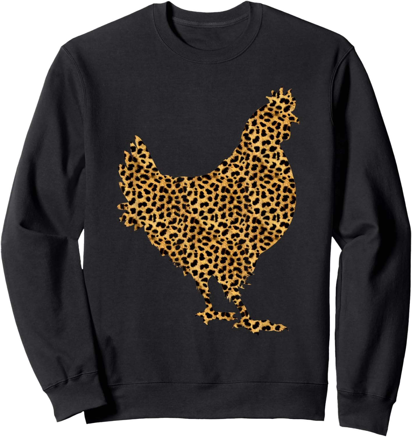 Chicken Leopard Print Hen Fowl Animal Lover Women Gift Sweatshirt - Sweatshirt | Black