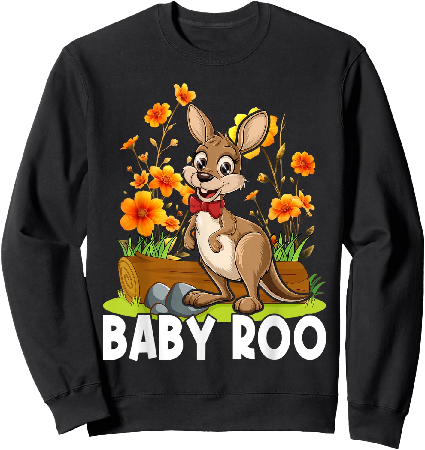 Baby-Roo Baby Roo Kangaroo Funny Cute Family Group Sweatshirt - Sweatshirt | Black