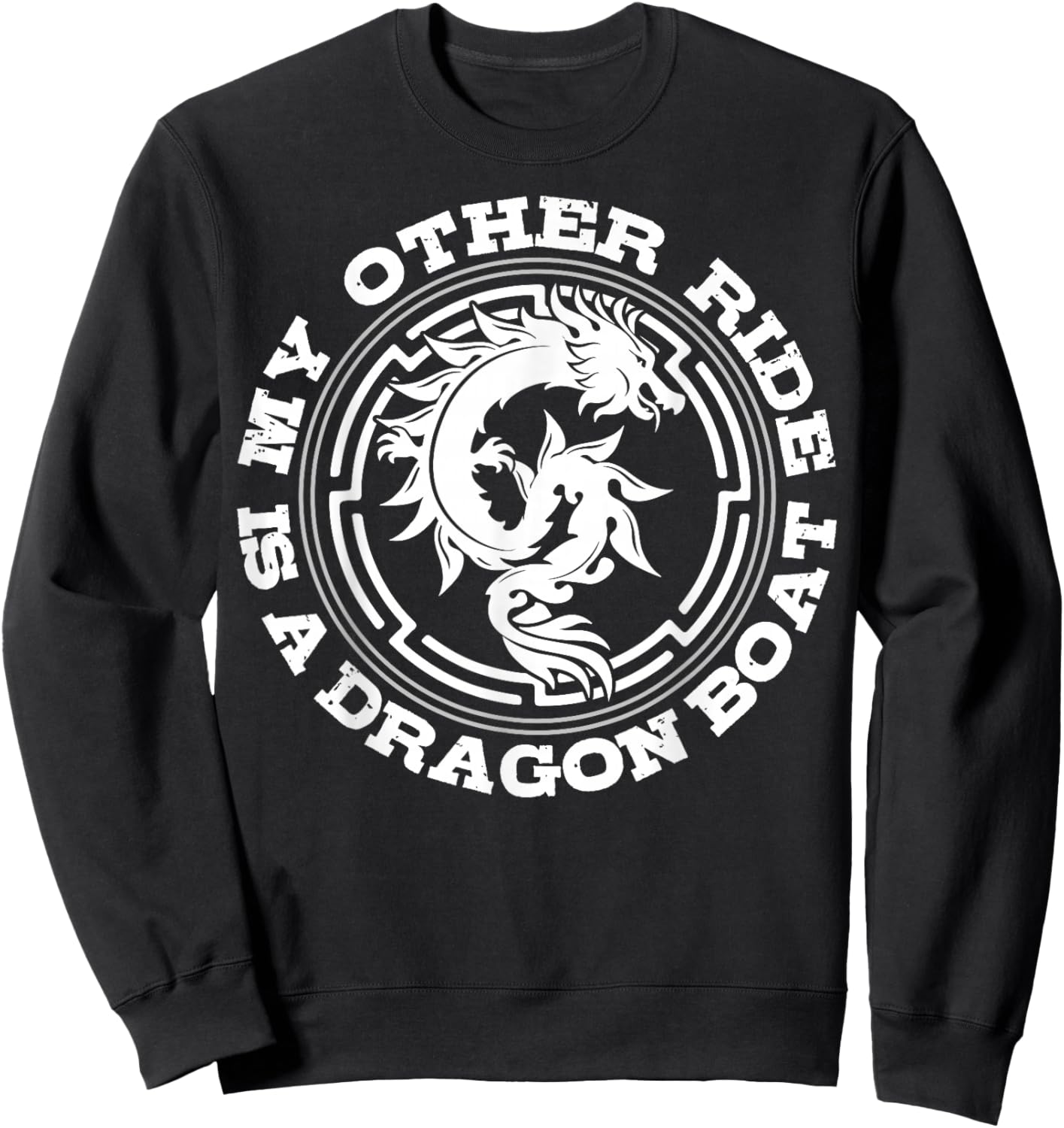 Dragon Boat Racer Paddler Athlete Team Racing Water Sport Sweatshirt - Sweatshirt | Black