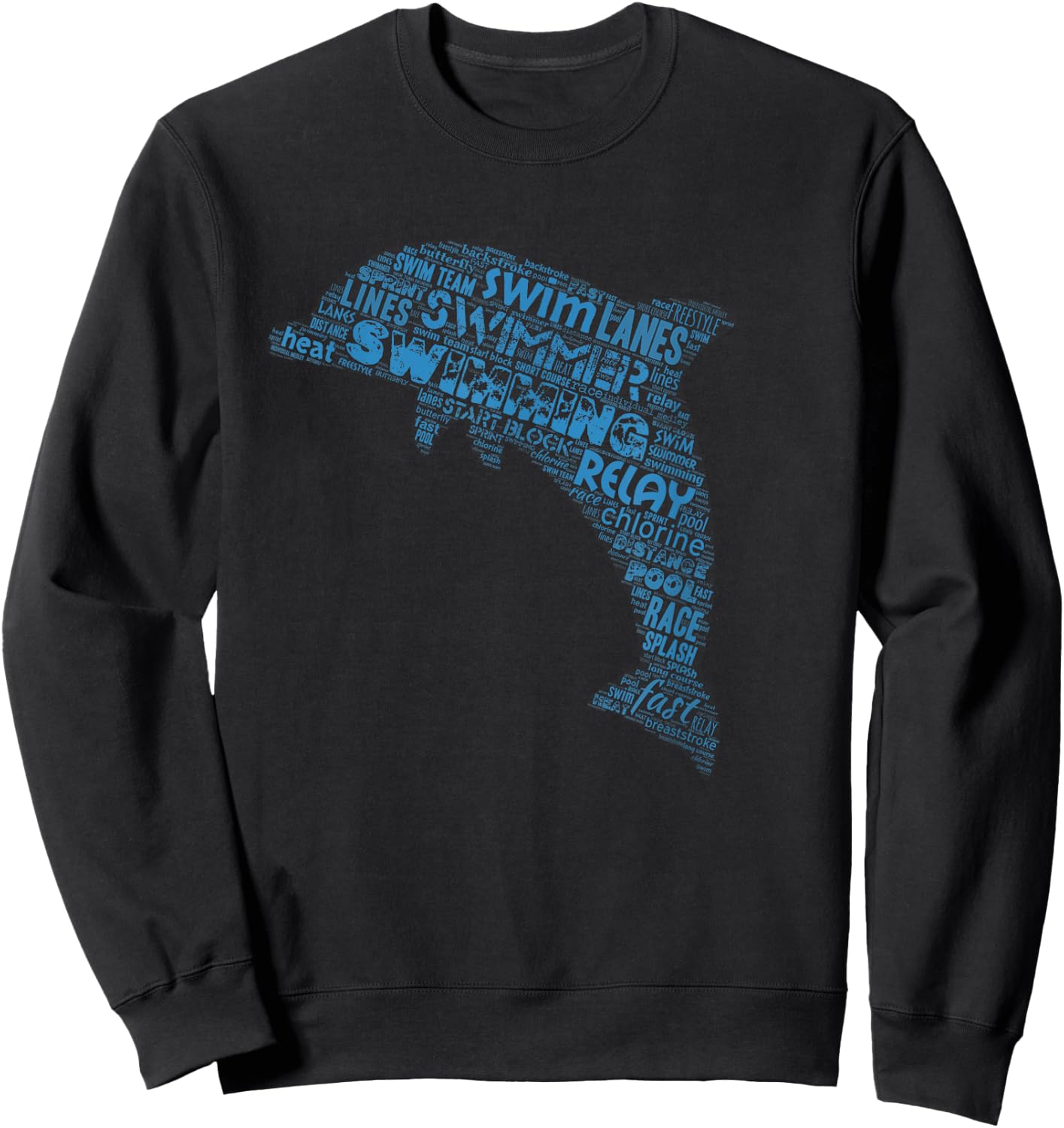 Swim Swimmer T shirt Funny Swimming Practice Dolphin Sweatshirt - Sweatshirt | Black