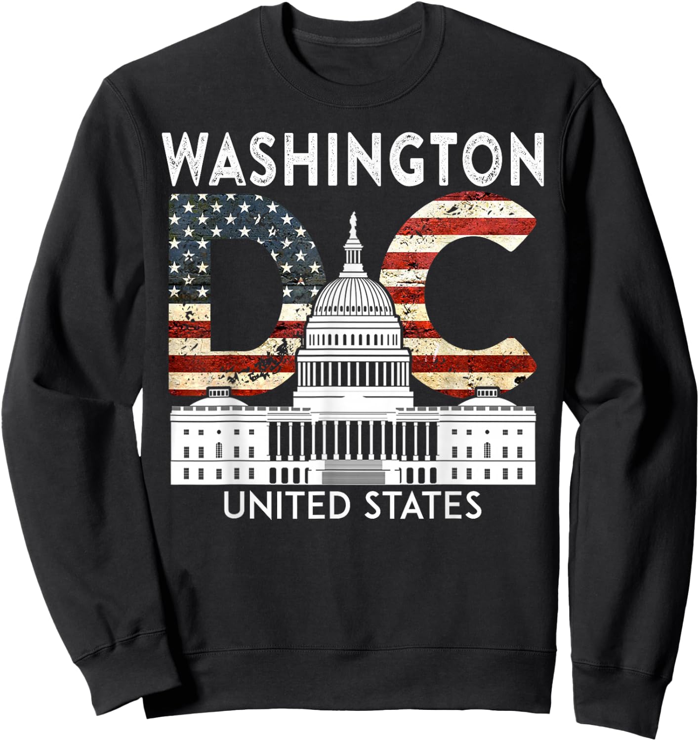Washington State Capitol Hill Souvenir Gift Washington DC Sweatshirt - Sweatshirt | Black